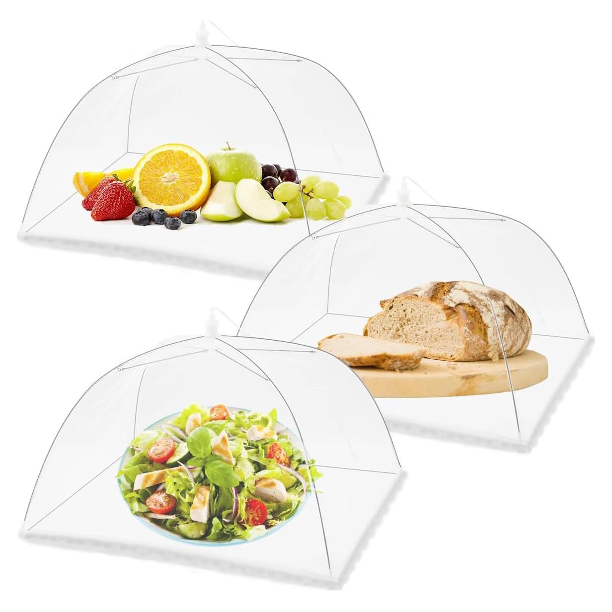 Cubiertas de Comida FOOEN 3Pack Plegables 43x43cm para Picnic