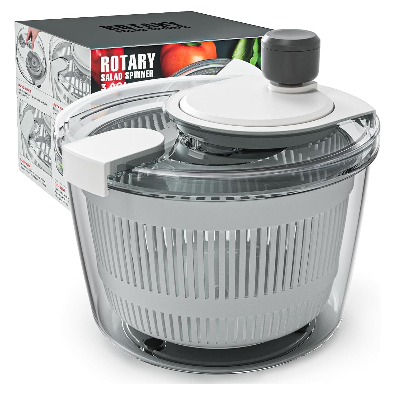 Centrifugadora de Ensalada Cambom 3Qt Blanca, Lava y Seca Verduras