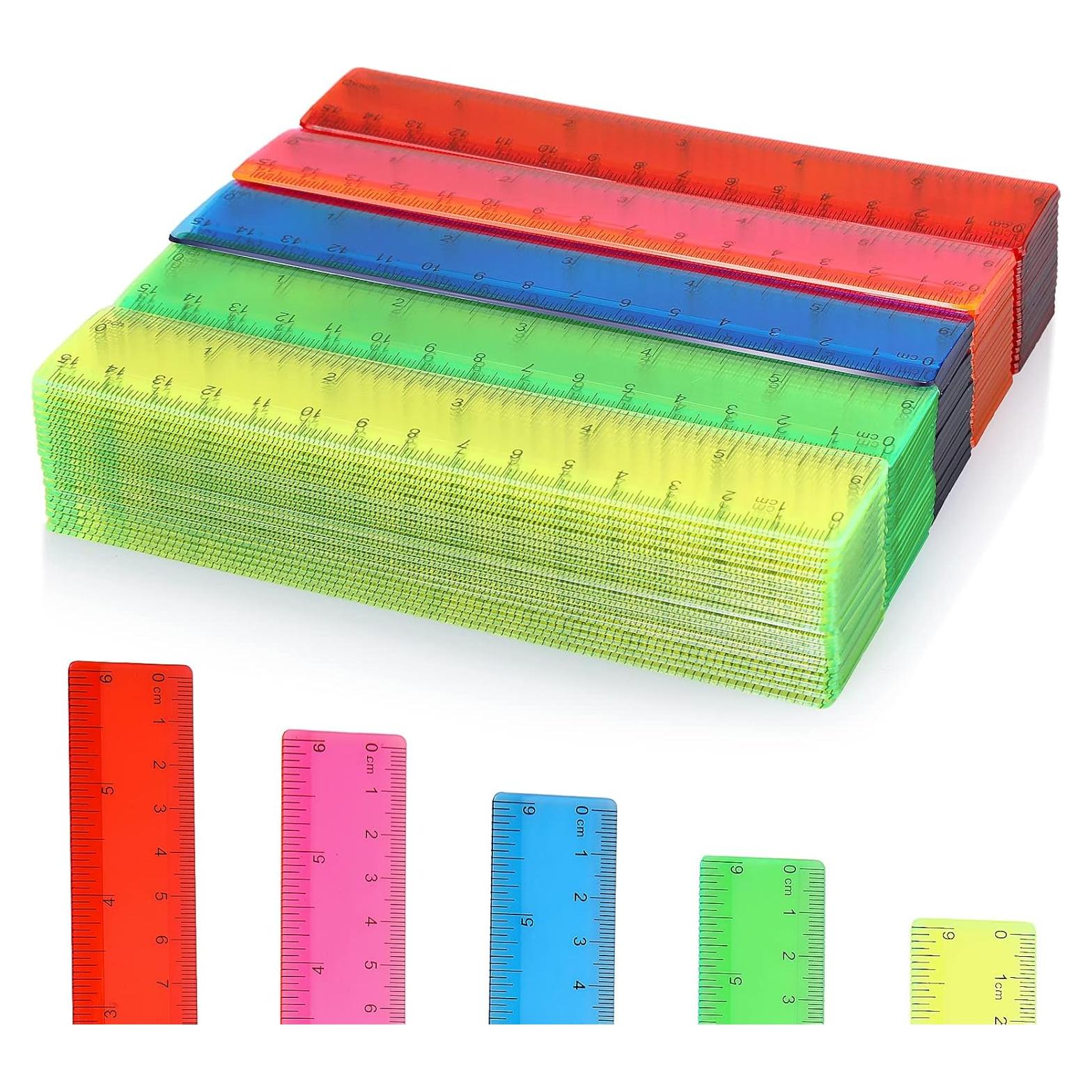 Regla Plástica Flexible Zonon 15.24 cm 100 Pcs Colorida