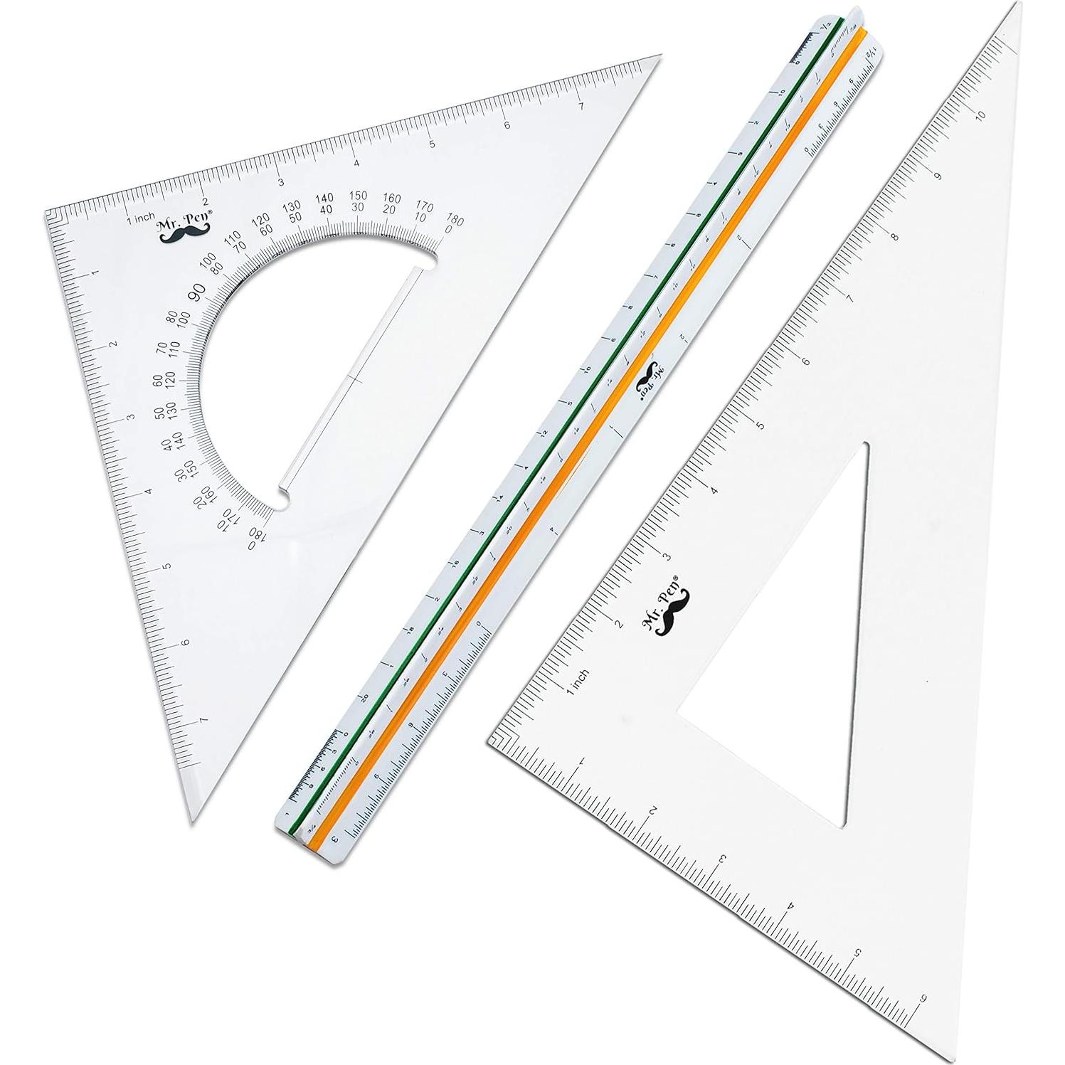 Juego de Reglas Triangulares Mr. Pen 30 cm y 28 cm