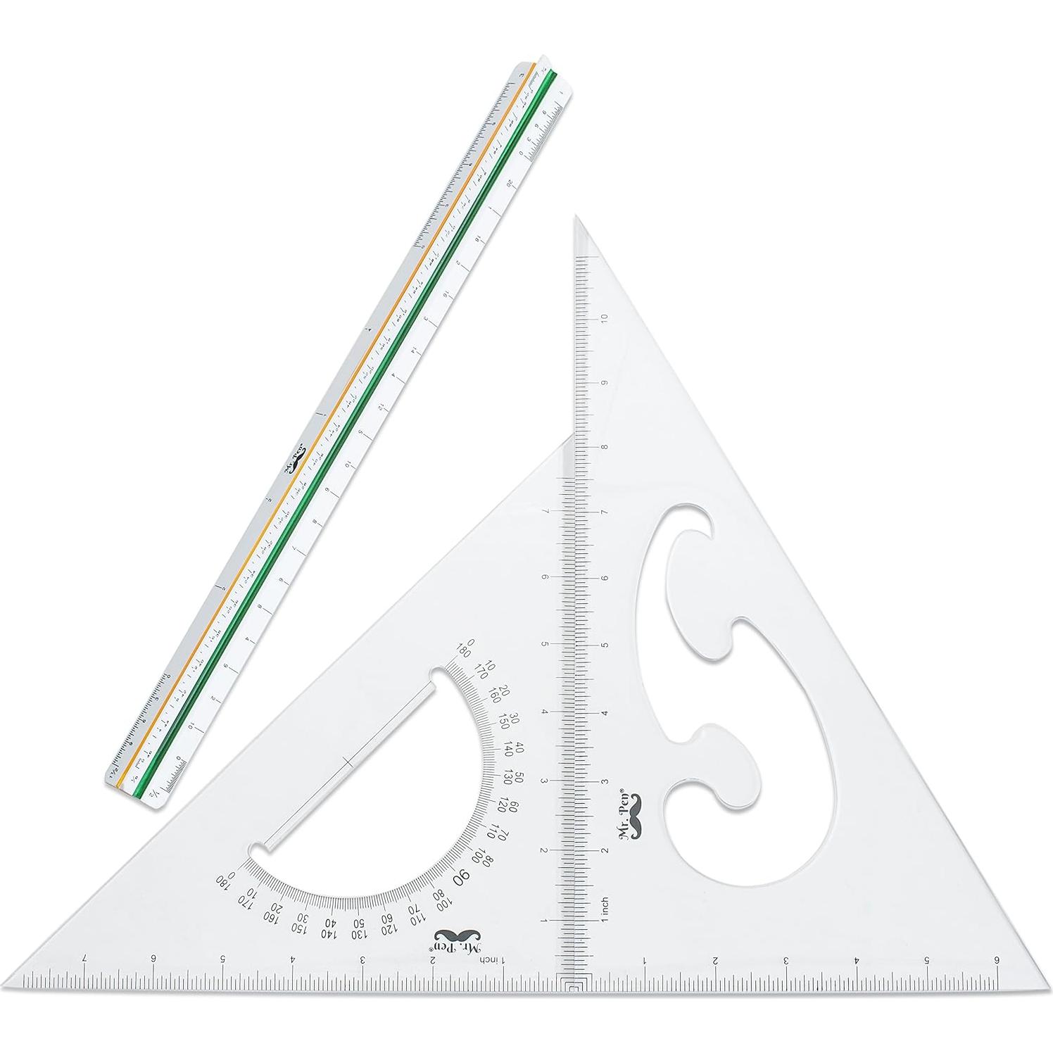 Juego de Reglas Triangulares Mr. Pen 30 cm y 28 cm