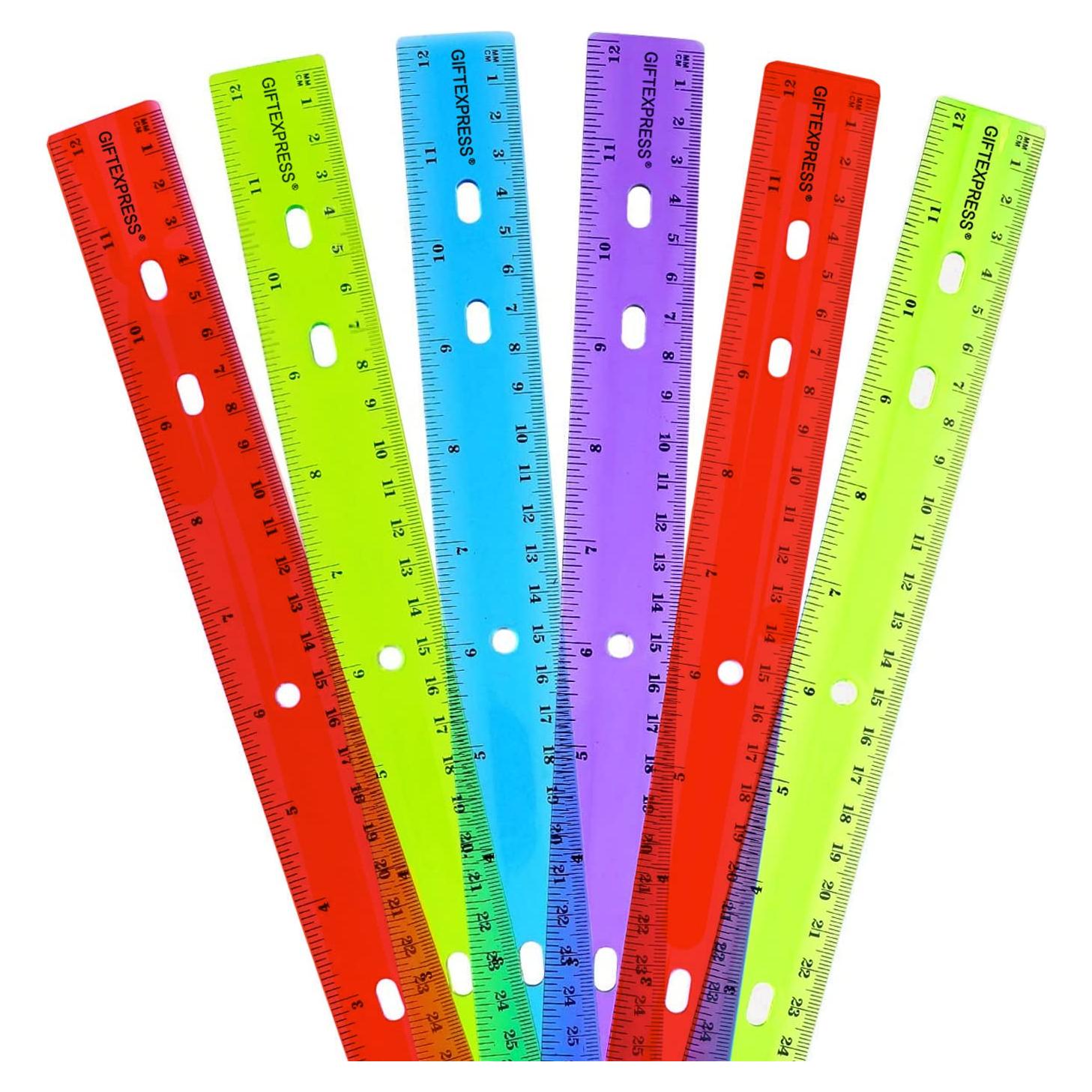 Paquete de 6 Reglas de Colores Jeweltones AGG 30 cm