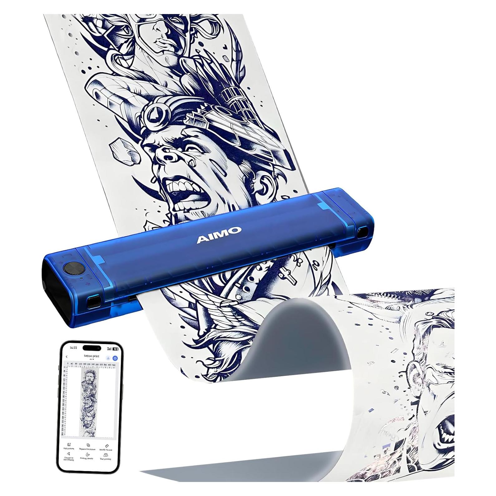 Impresora Inalámbrica de Plantillas de Tatuaje Aimo T08F