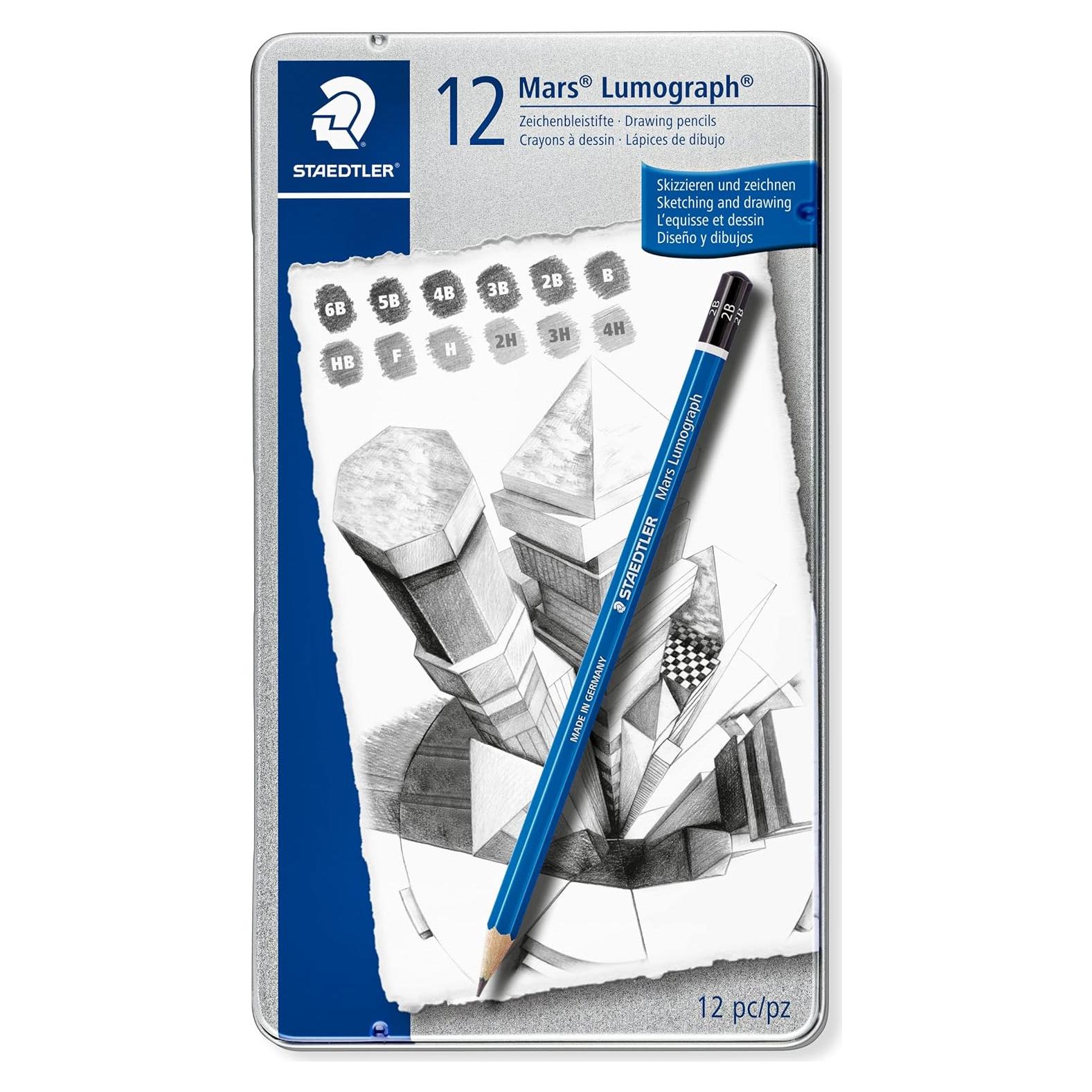 Lápices de Dibujo Artístico STAEDTLER Mars Lumograph 12 Unidades