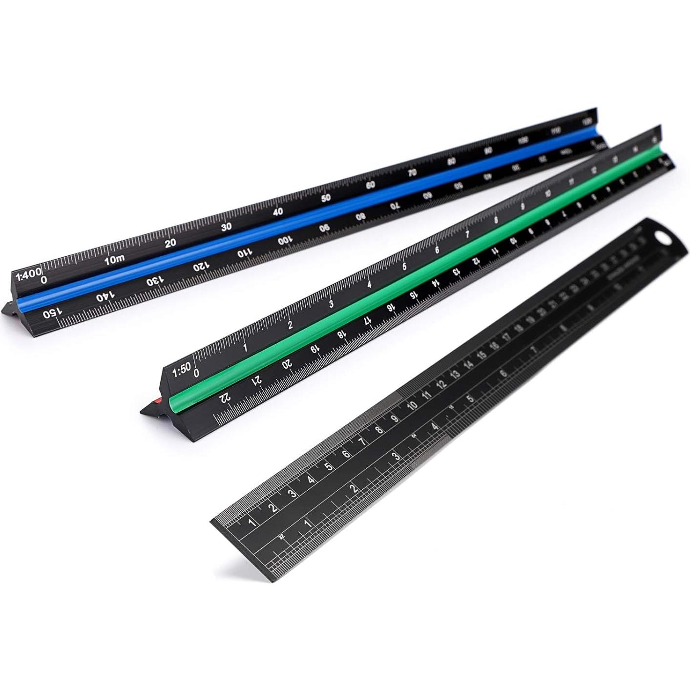 Set de 3 Reglas Triangulares de Aluminio OwnMy 30cm