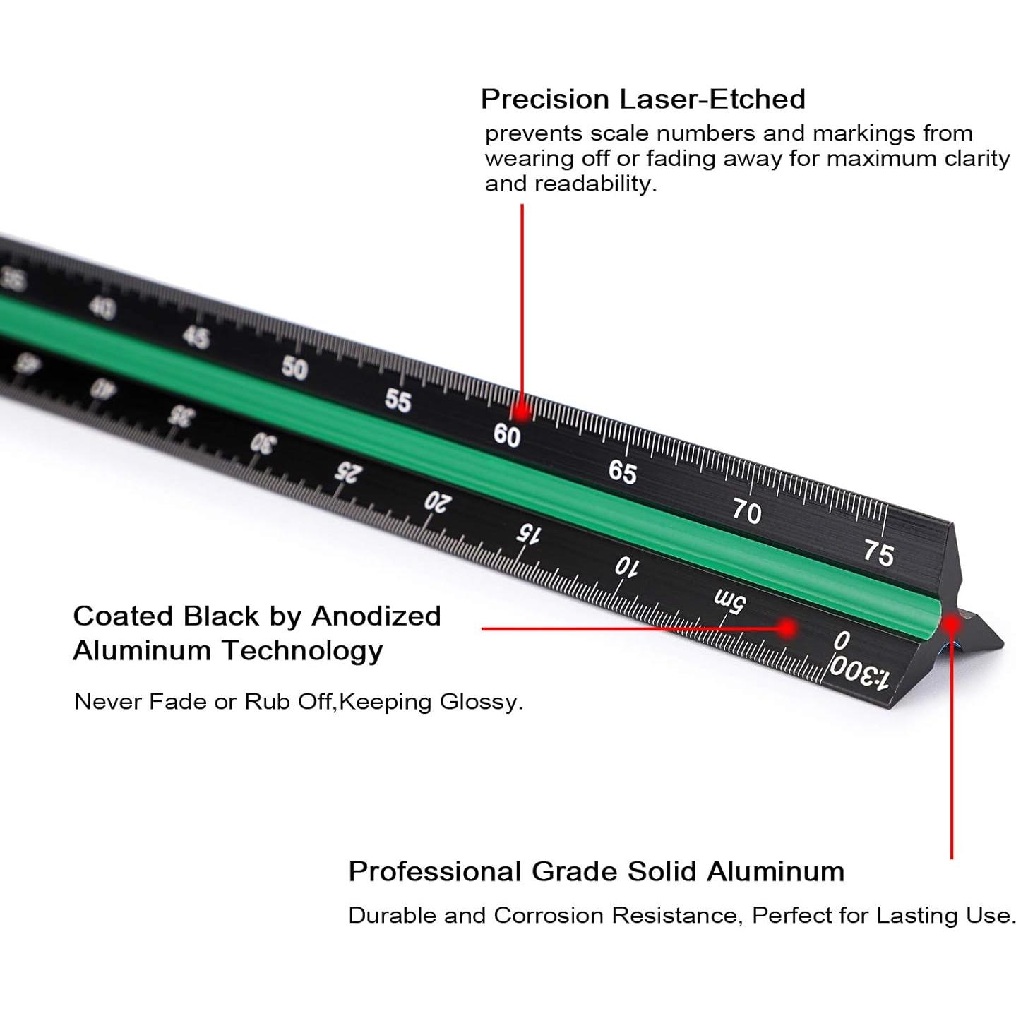 Set de 3 Reglas Triangulares de Aluminio OwnMy 30cm