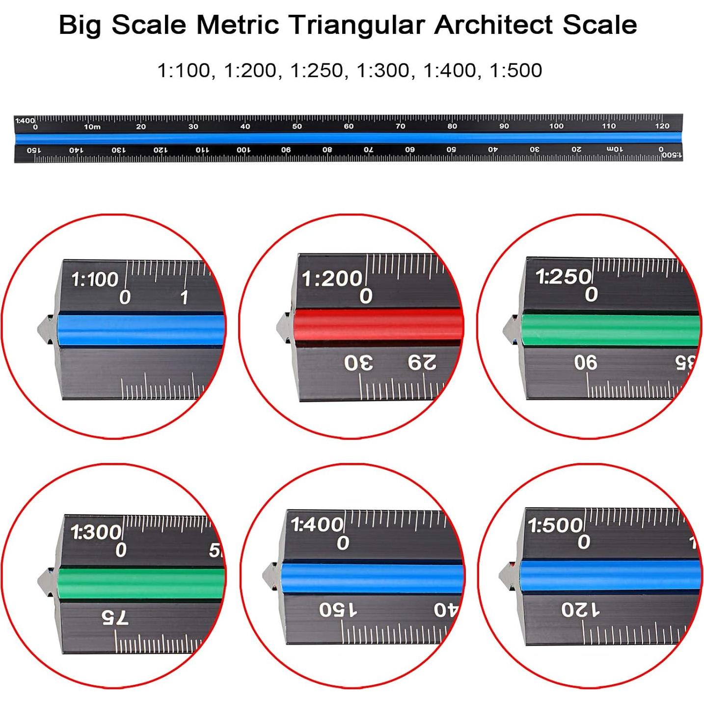 Set de 3 Reglas Triangulares de Aluminio OwnMy 30cm