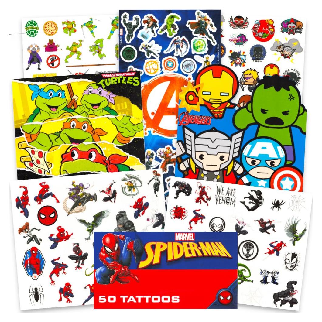 Conjunto de Tatuajes Temporales de Superhéroes - 150 Piezas