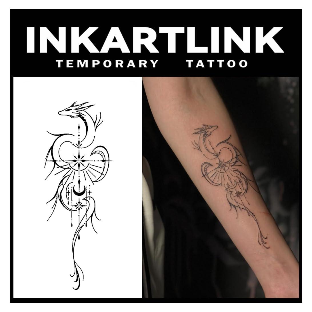 Tatuaje Semipermanente INKARTLINK Dragón Elfo 2 Hojas