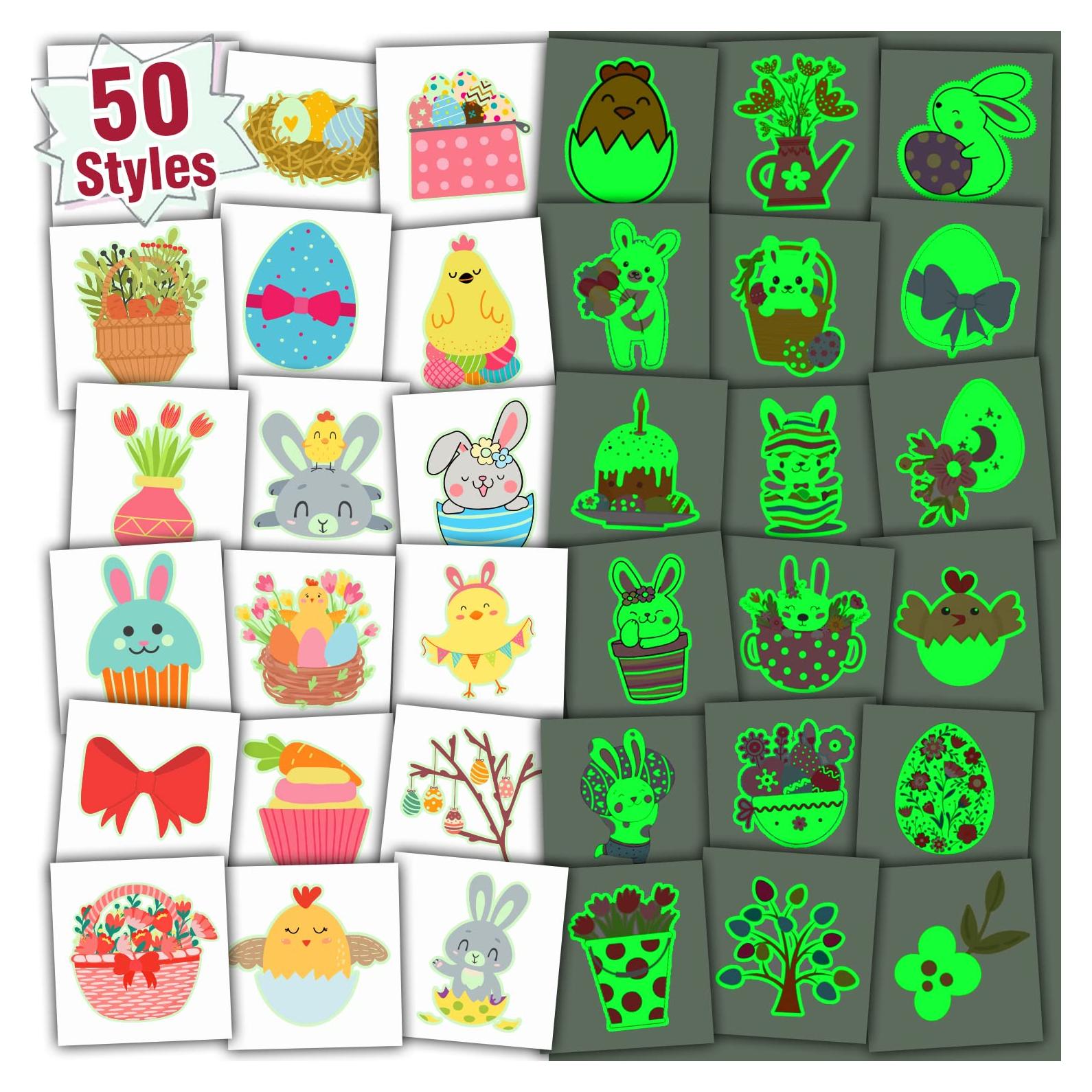 Tatuajes Temporales Luminosos Partywind para Niños - 50 PCS