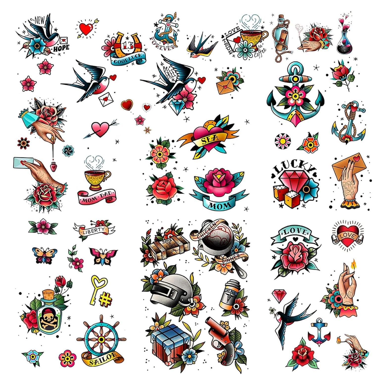 Tatuajes Temporales Retro Roarhowl - 51 Diseños Innovadores