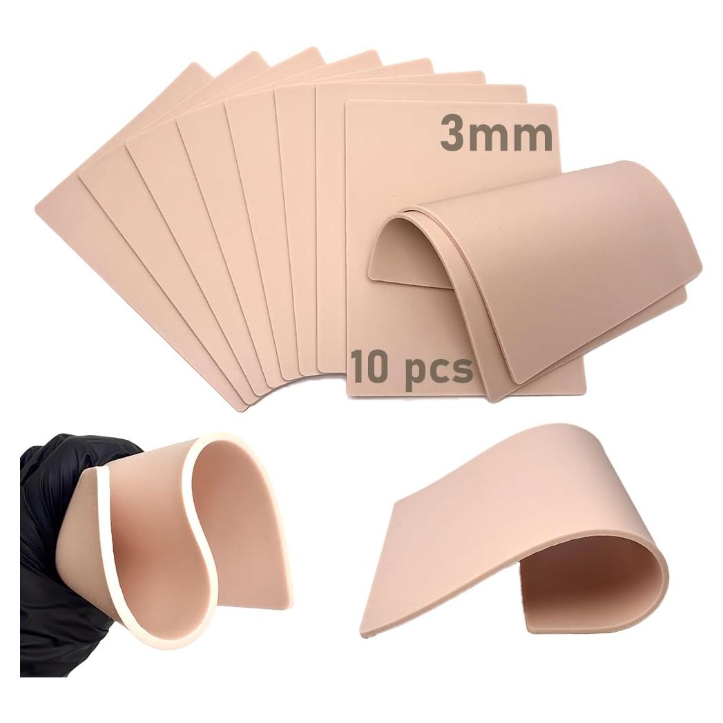 Piel de Práctica para Tatuaje Stidgbo 10 Pcs 3 mm 19.6x14.7 cm