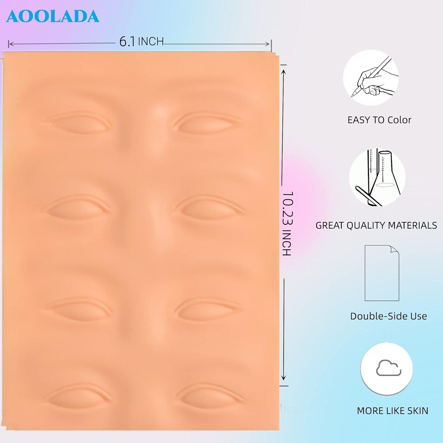 6 Pieles de Práctica de Tatuaje 3D AOOLADA para Cejas