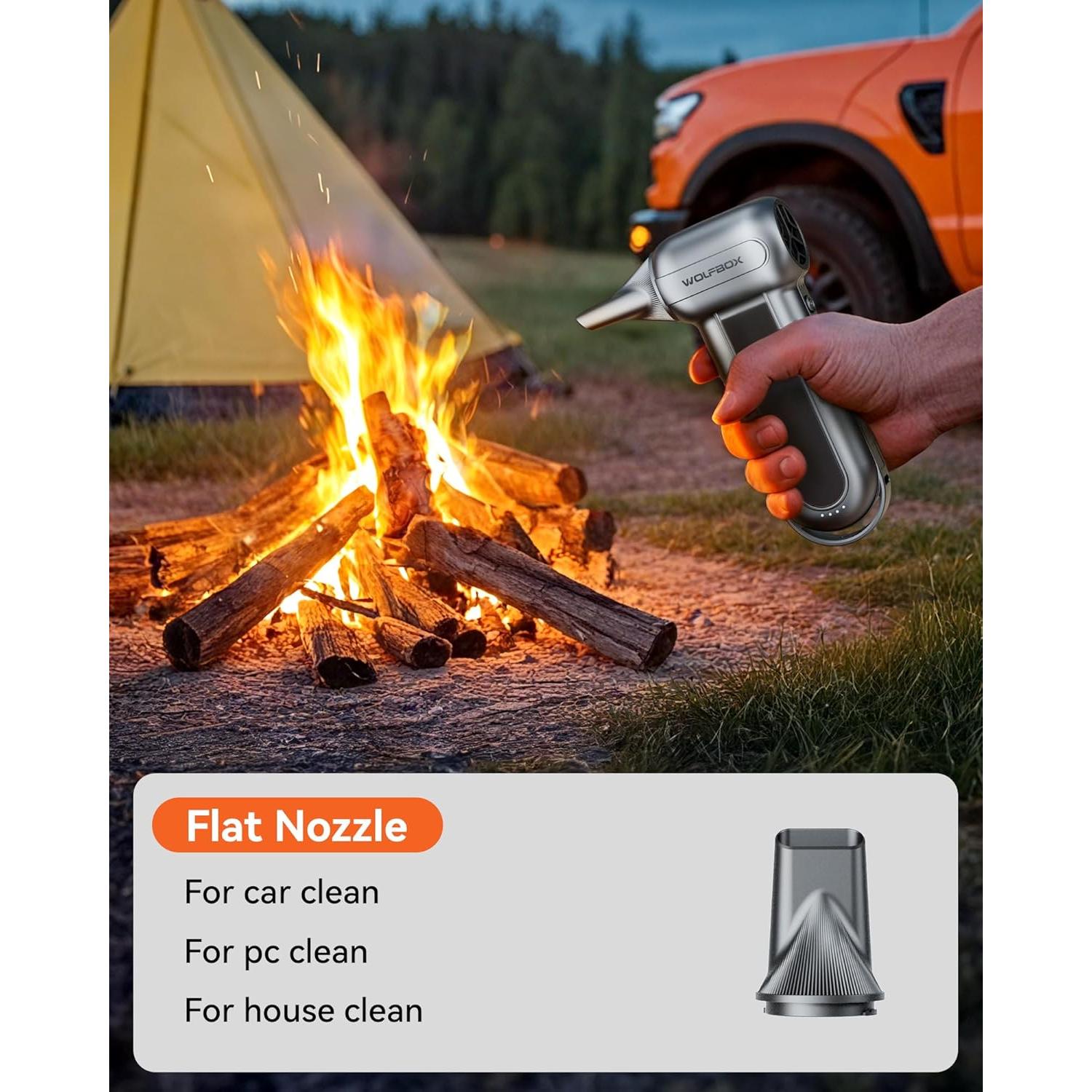 Soplador de Aire Eléctrico WOLFBOX MF100 con 5 Boquillas