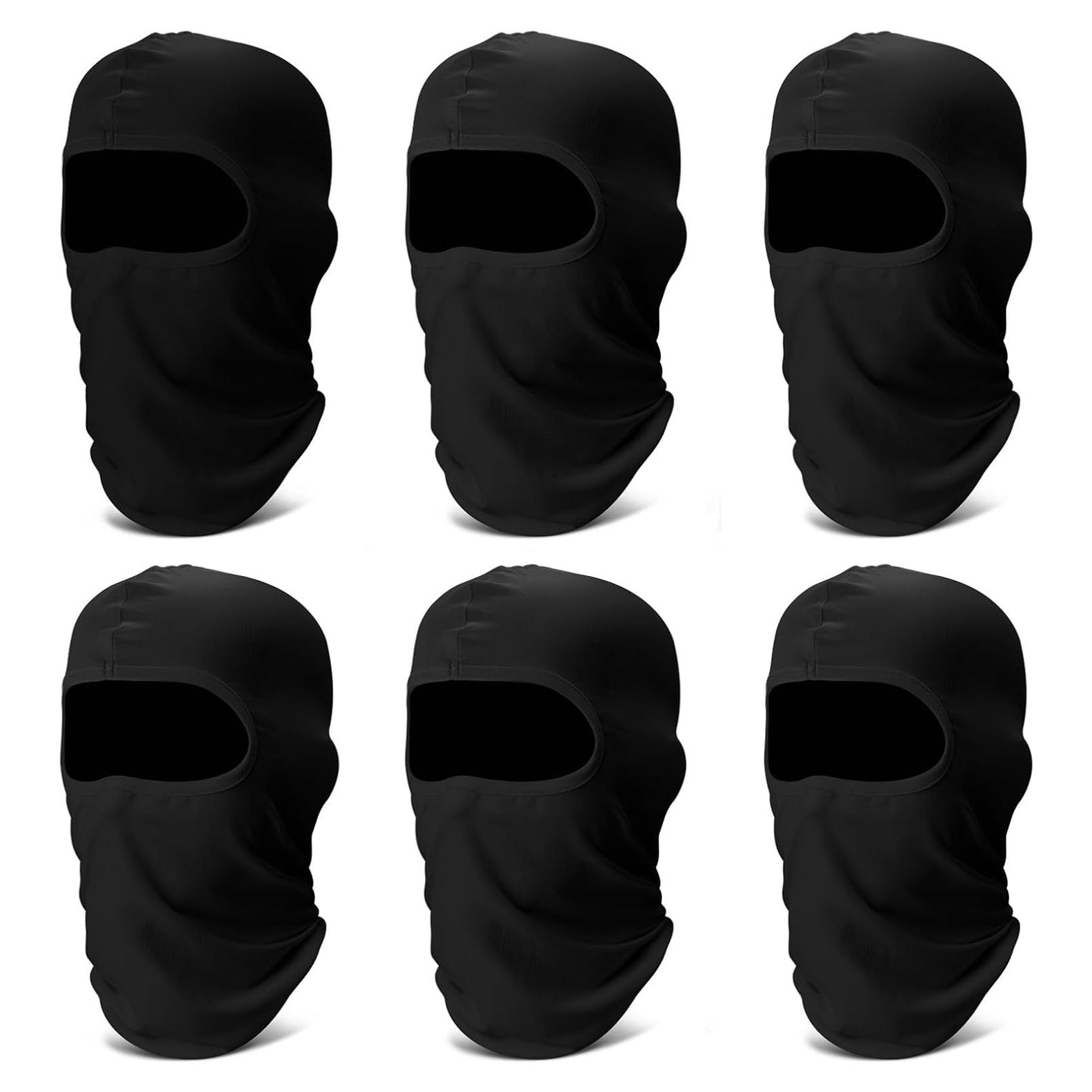 Paquete de 6 Máscaras Balaclava Gaiter Refrigerante Negro