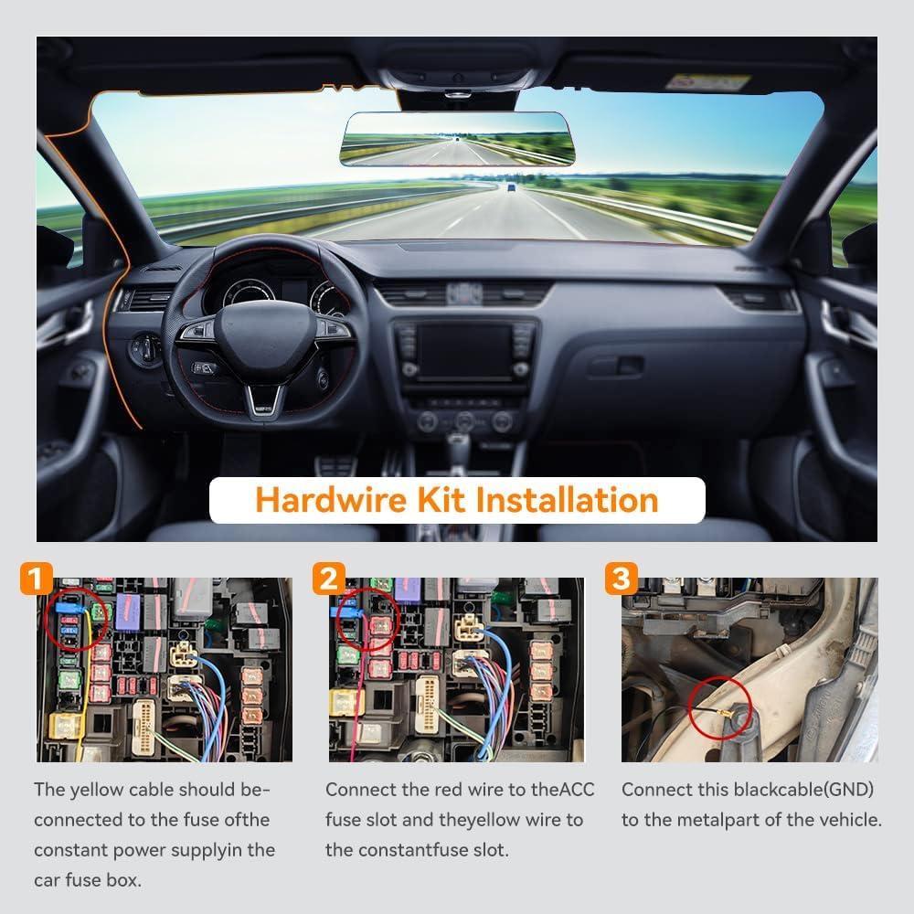 Cámara de Salpicadero WOLFBOX i17 4K + Kit de Cableado USB C