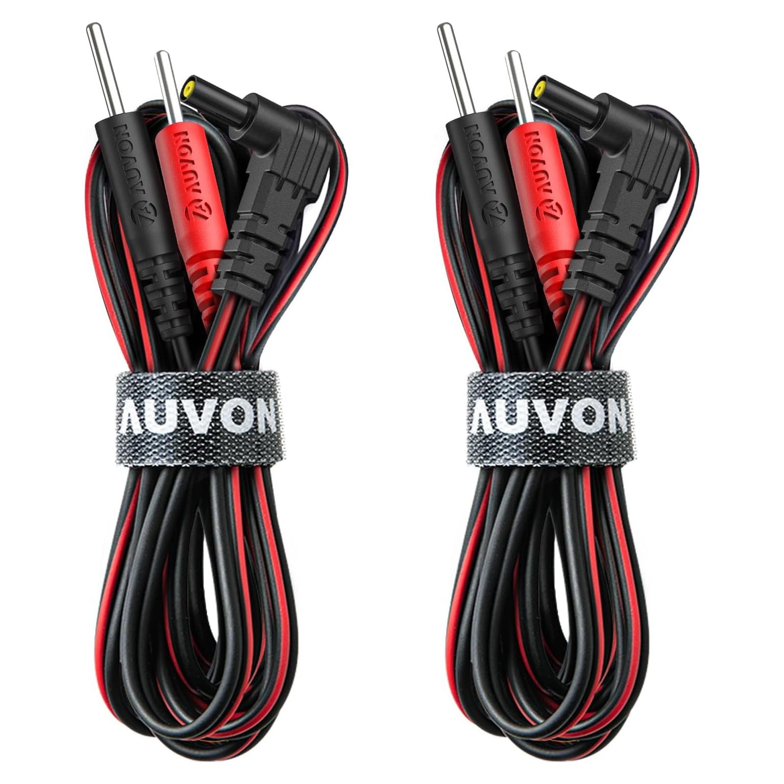 Cables de Electrodos AUVON 2 x 1.2m para TENS y EMS
