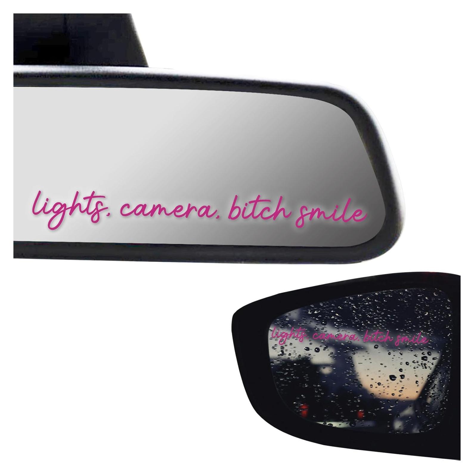 3 Calcomanías de Vinilo Rosa para Espejo Retrovisor de Coche