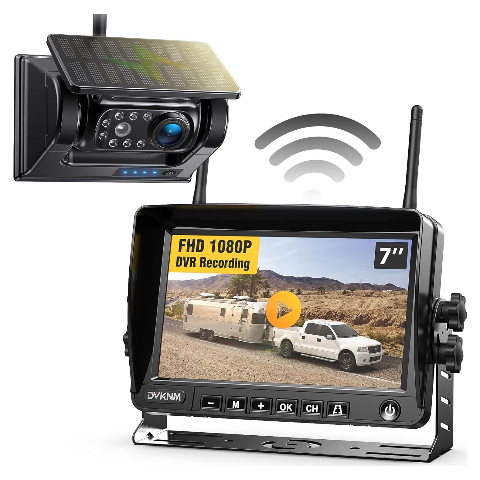 Cámara de Respaldo Inalámbrica Solar DVKNM AP7 1080P 7"