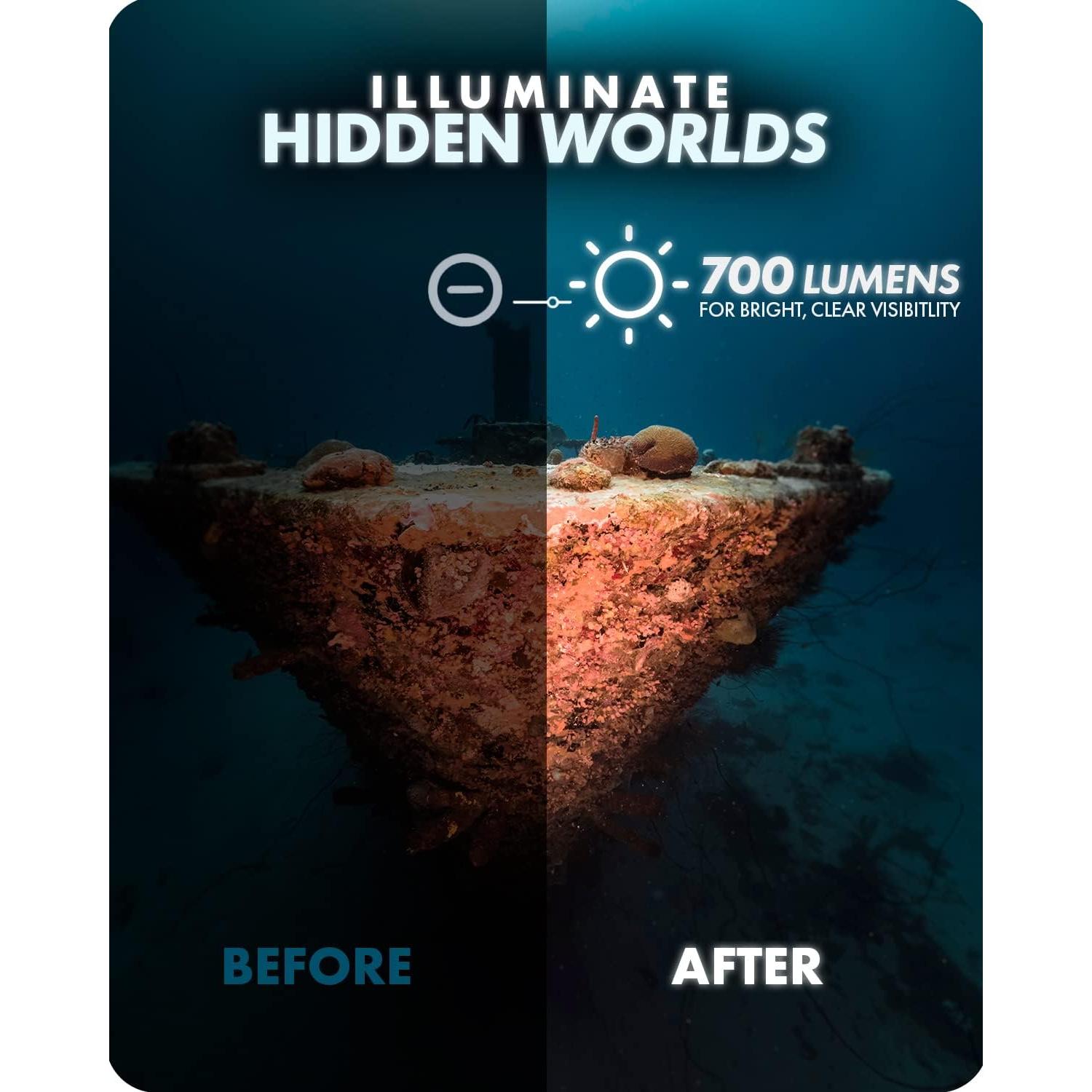 Movo DiveRig3 Diving Rig Bundle with 2 Waterproof LED Lights - Compatible with GoPro HERO3, HERO4, HERO5, HERO6, HERO7, HERO8, and DJI Osmo Action Cam - Scuba Accessories for Underwater Camera