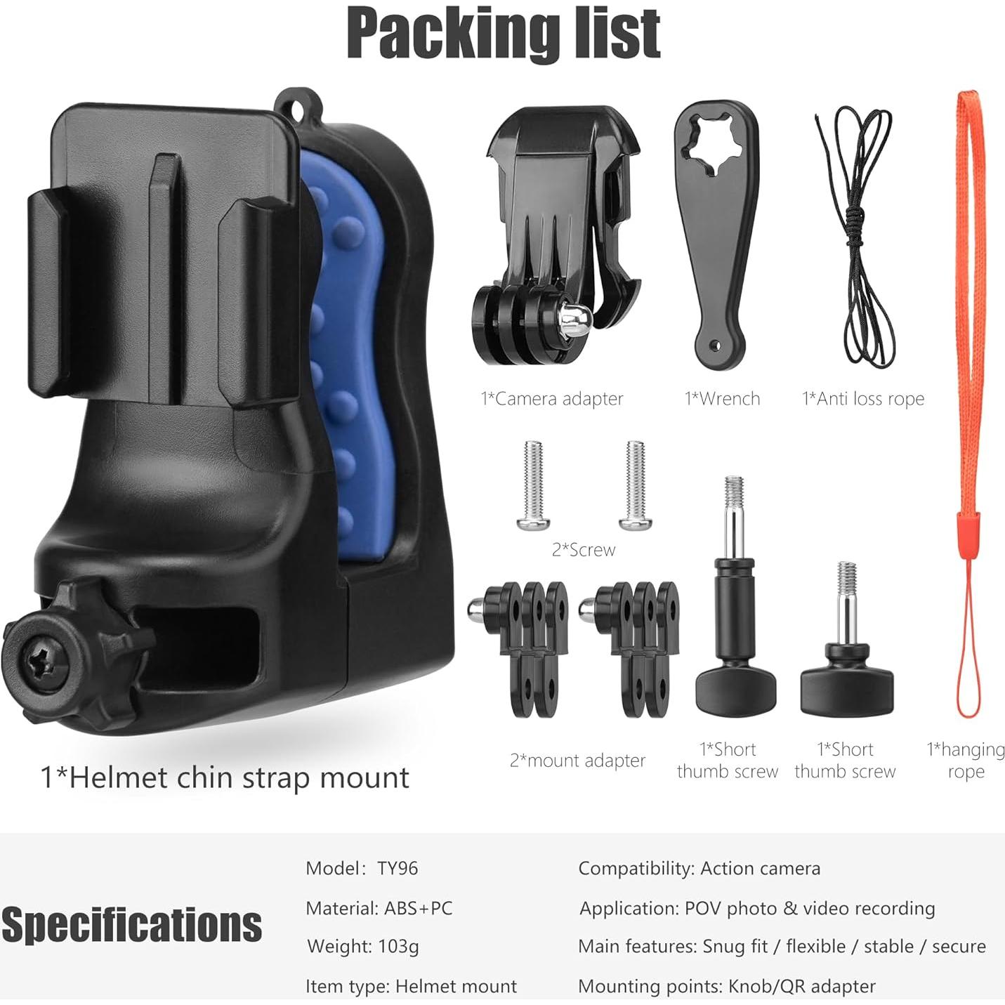 Soporte de cámara de acción para casco Gaocnvt, ajustable