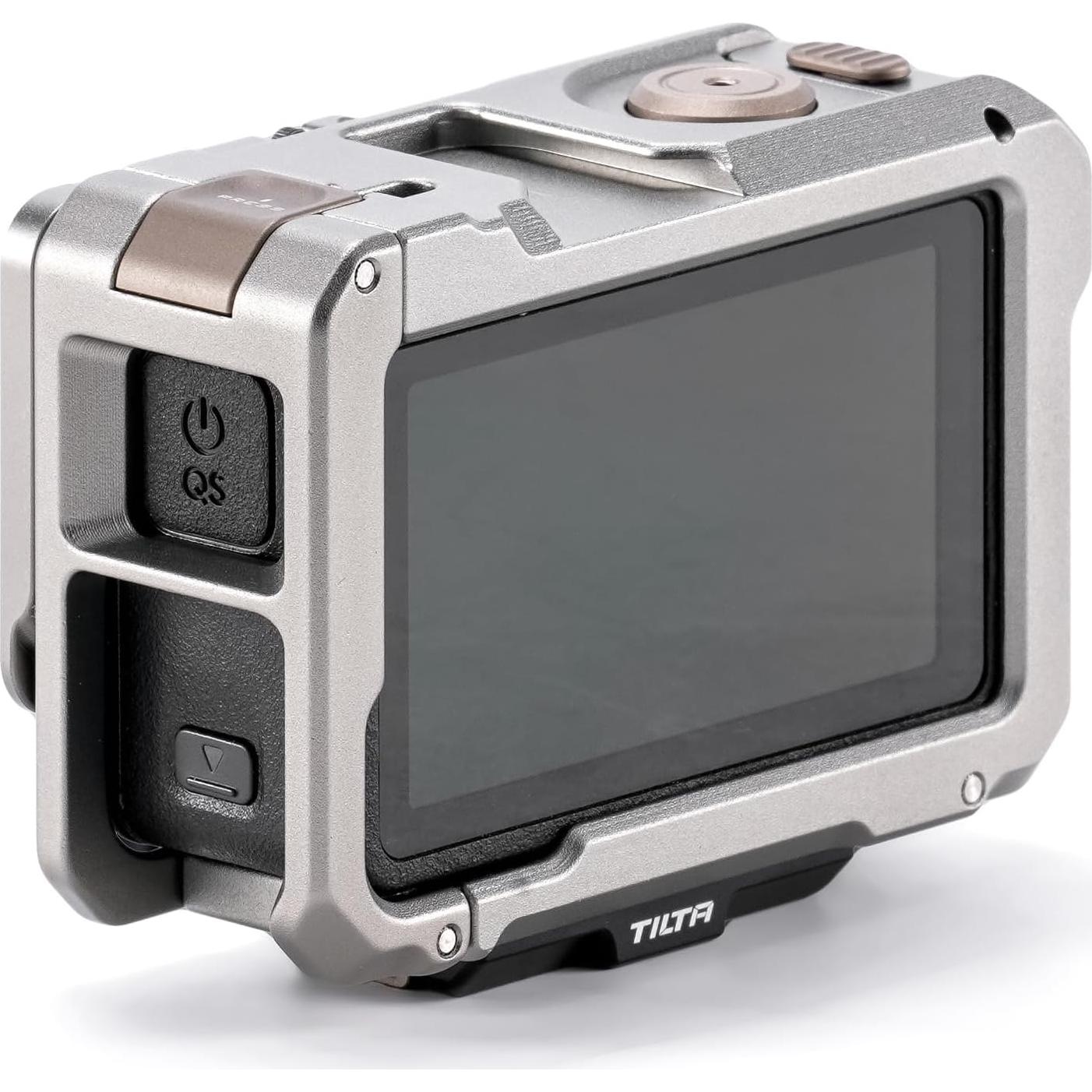 Tilta Full Camera Cage Base Kit Compatible with DJI Osmo Action 3, Action 4, Action 5 Pro (Titanium Gray) | Magnetic 1/4″-20 Baseplate | Cold Shoe Mounts | Magnetic Mount Design | Shock-Absorbing