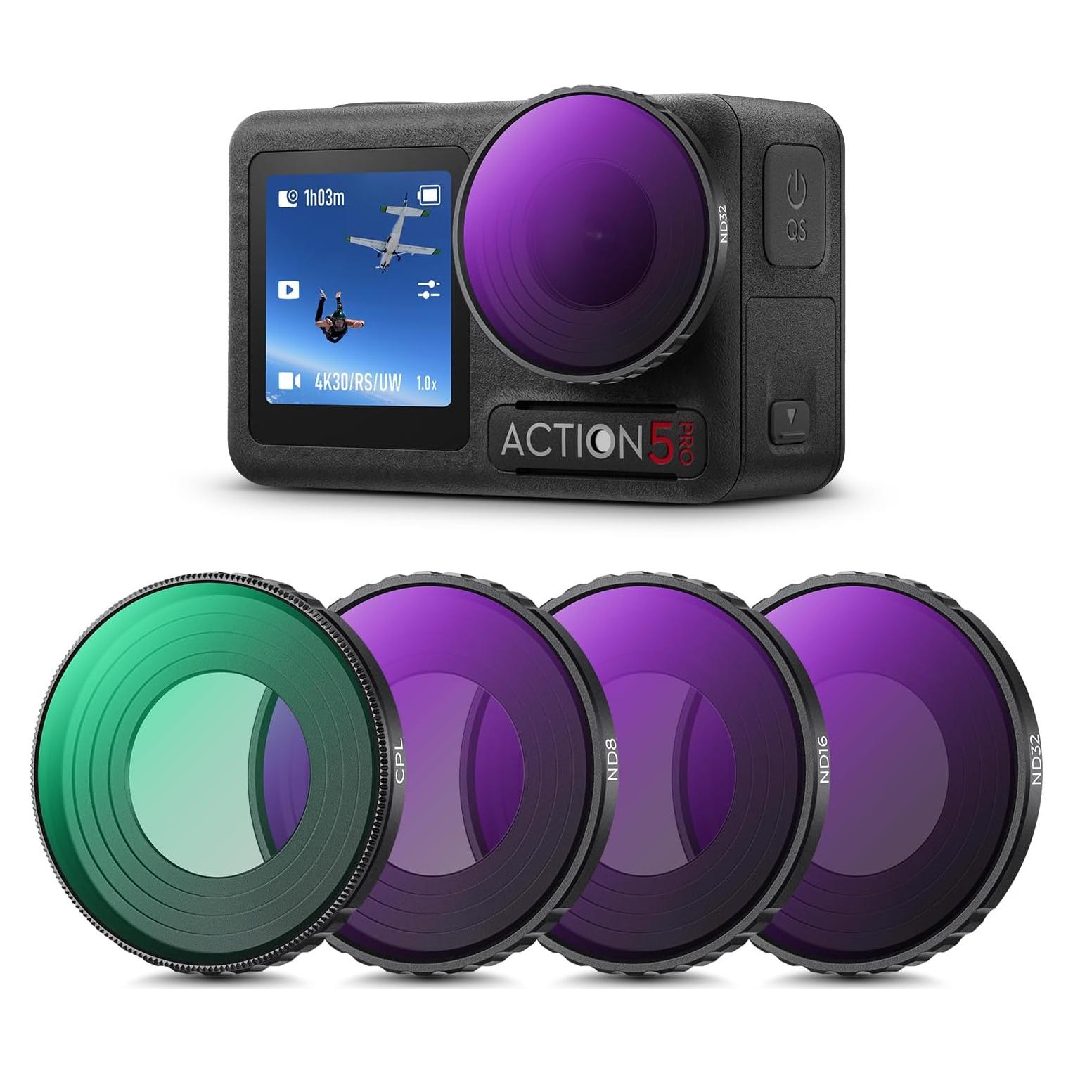 Kit de Filtros ND y CPL K&F Concept para DJI Osmo Action 5 Pro