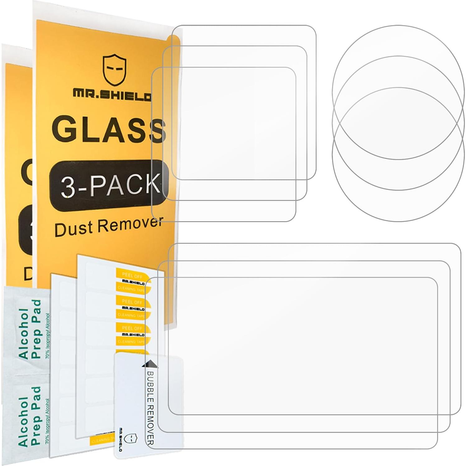 [Back+Lens+Front] 3-Pack [9 Pcs] Screen Protector For DJI OSMO Action 5 Pro [Tempered Glass] [Japan Glass with 9H Hardness] Screen Protector