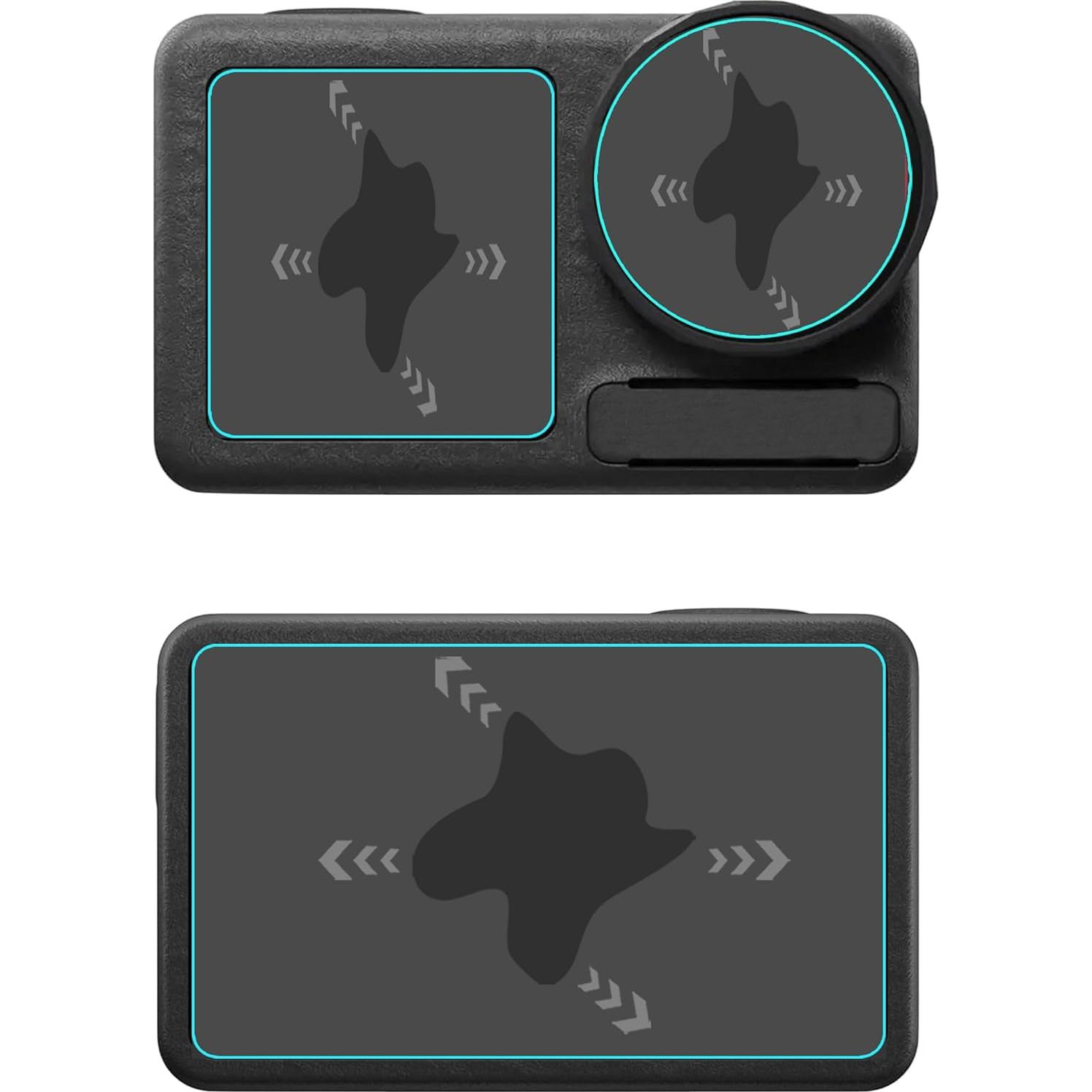 [Back+Lens+Front] 3-Pack [9 Pcs] Screen Protector For DJI OSMO Action 5 Pro [Tempered Glass] [Japan Glass with 9H Hardness] Screen Protector