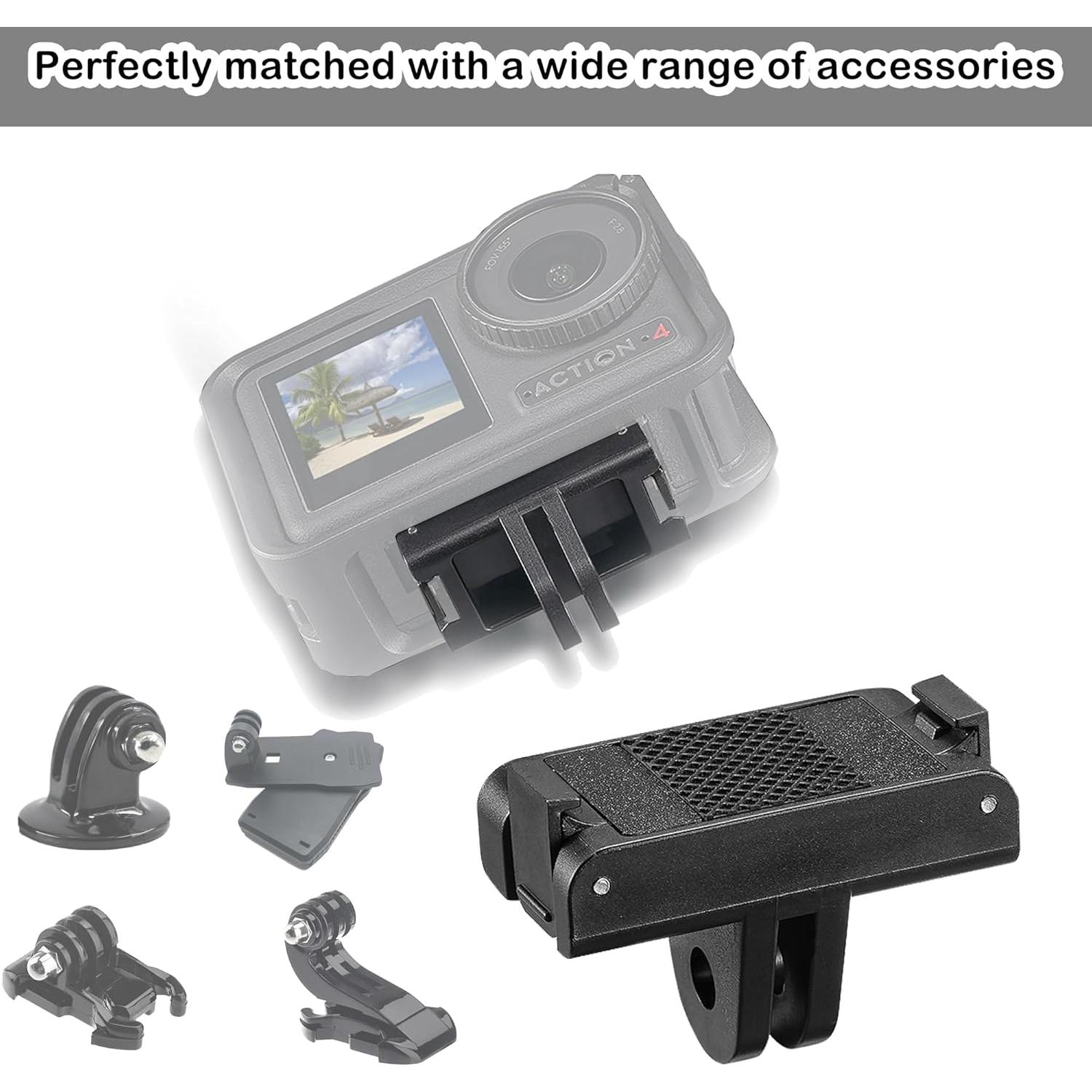 PCTC 2PCS Magnetic Adapter Mount Compatible for DJI Osmo 360/Osmo Action 5 Pro 4/3 Quick Release Adapter - DJI Accessories,Attachable Tripod, Selfie, Vlogging