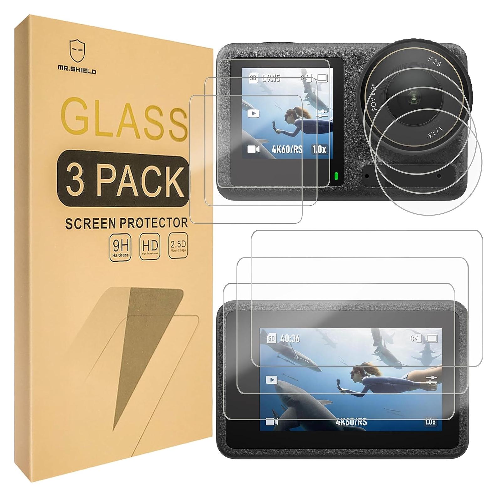 Protector de Pantalla Mr.Shield para DJI Osmo Action 4 - 3 Piezas Vidrio Templado 9H