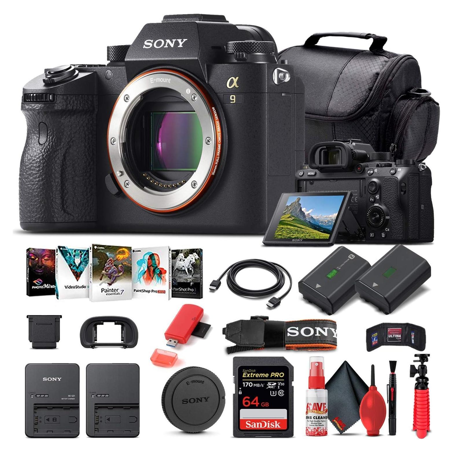 Cámara Digital Sin Espejo Sony Alpha a9 ILCE9/B + Accesorios