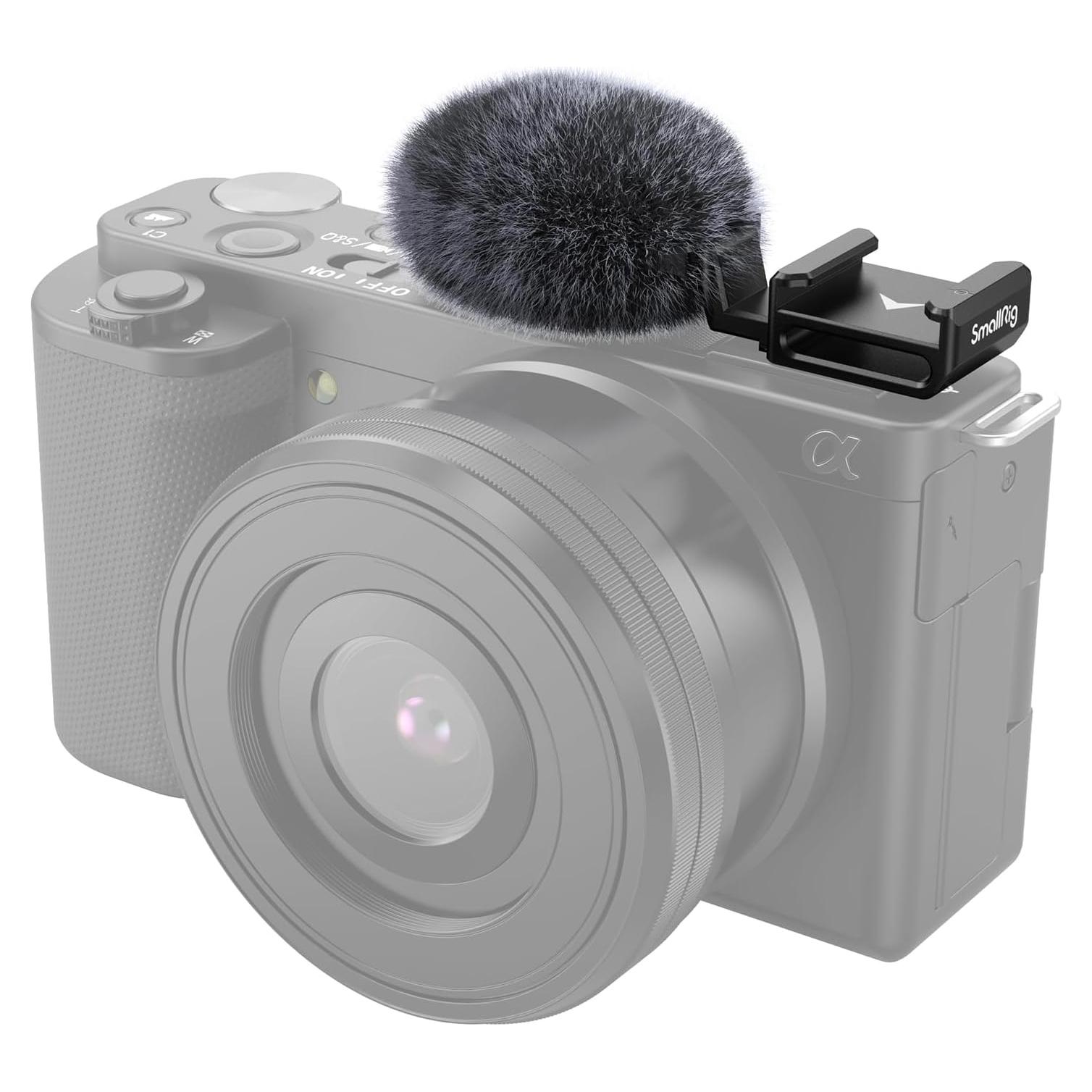 Adaptador de zapata fría SmallRig 3526 con parabrisas para Sony ZV-1F/ZV-E10/ZV-1/ZV-E1/ZV-1 II