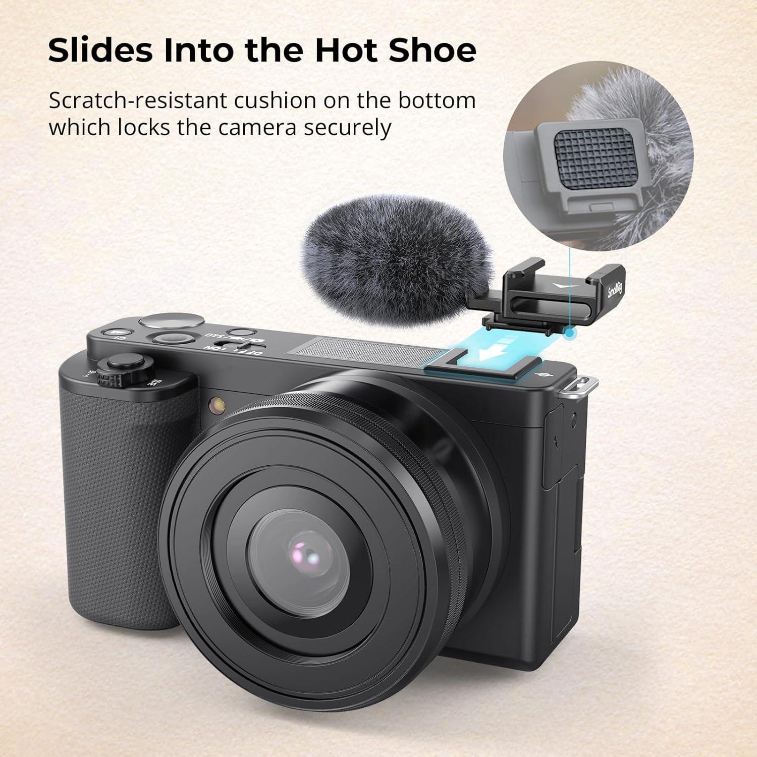 Adaptador de zapata fría SmallRig 3526 con parabrisas para Sony ZV-1F/ZV-E10/ZV-1/ZV-E1/ZV-1 II