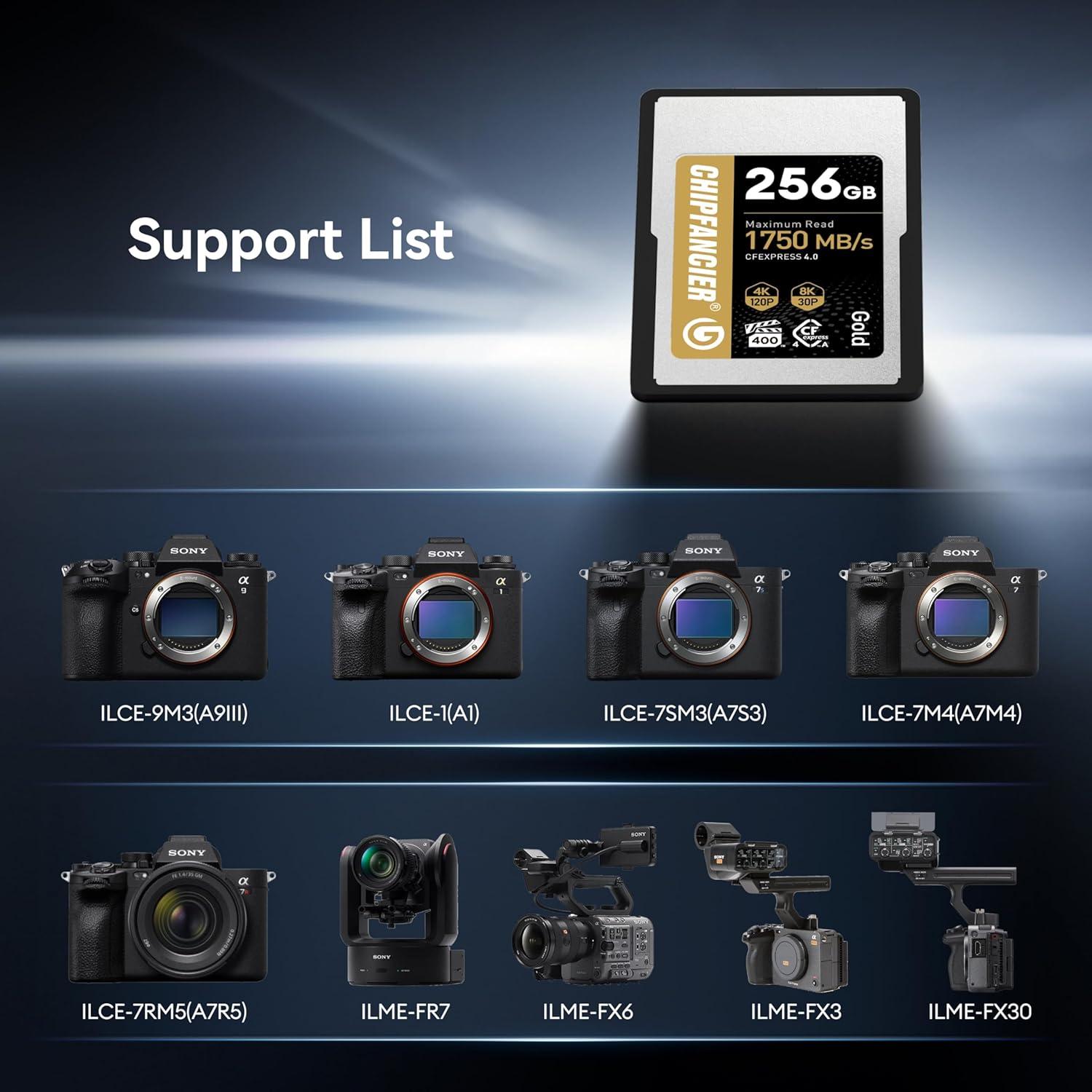 Tarjeta CFexpress 4.0 Tipo A 256GB CHIPFANCIER Vel. 1750MB/s