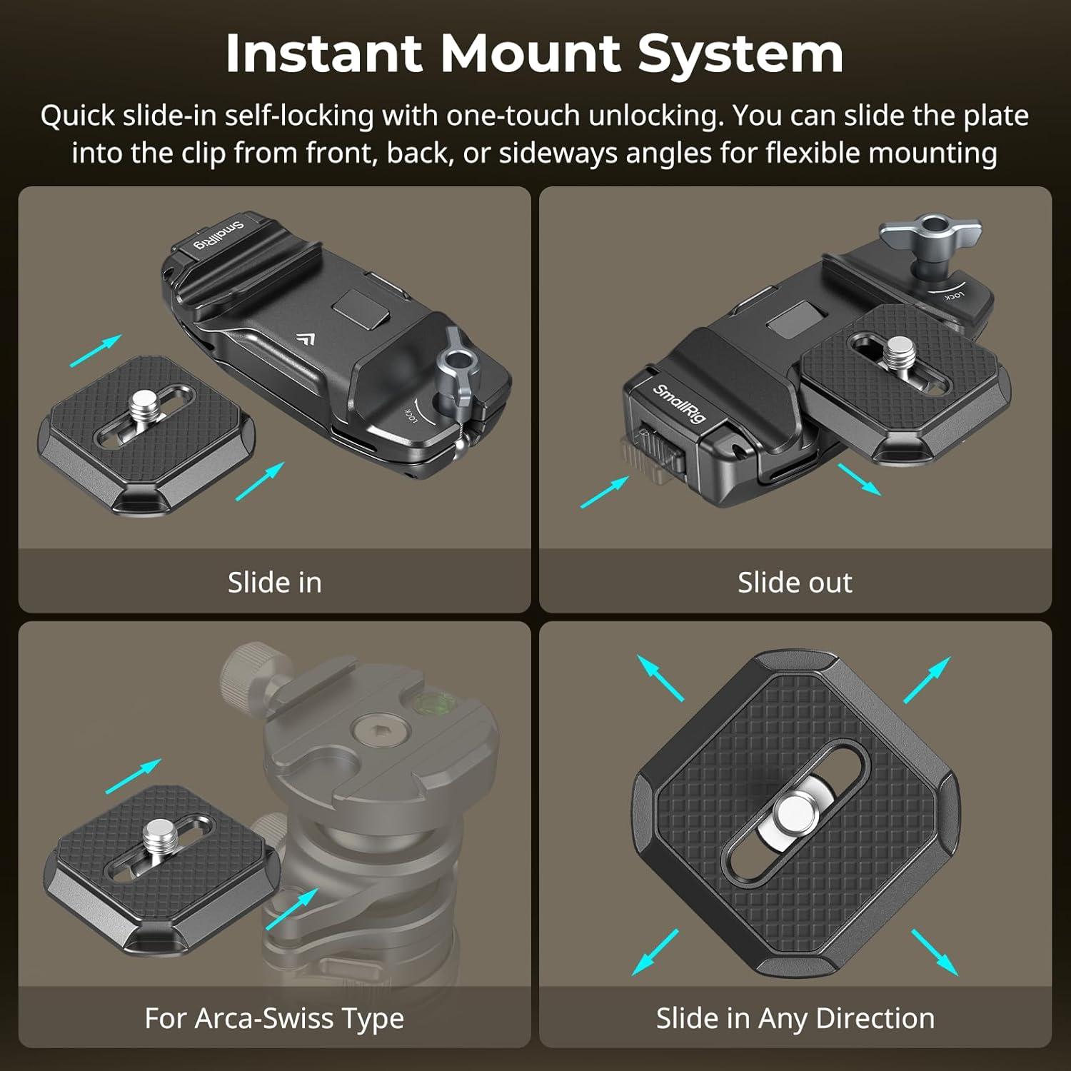 Clip de Cámara SmallRig 5053 con Placa Arca-Swiss 40kg