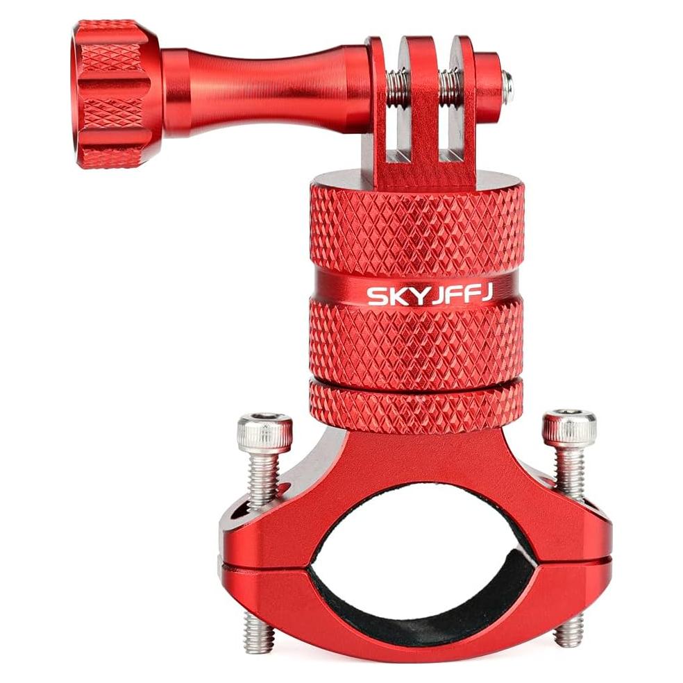 Soporte de Manillar para Cámara de Bicicleta SKYJFFJ Rojo