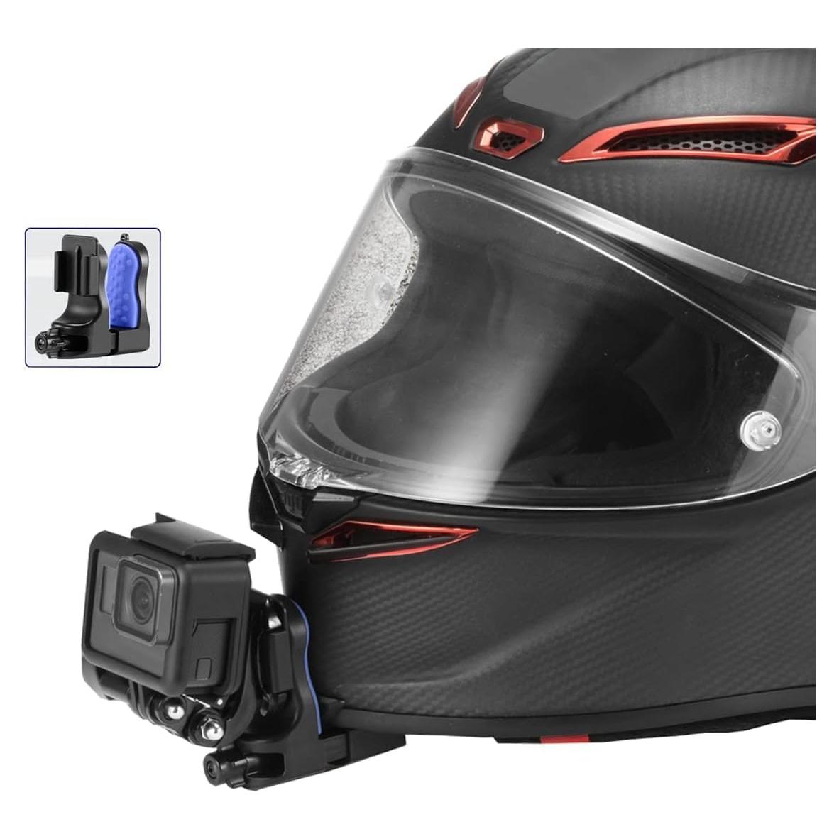 Soporte Clip para Mentón de Casco Motocicleta Lupholue - Compatible con GoPro y más