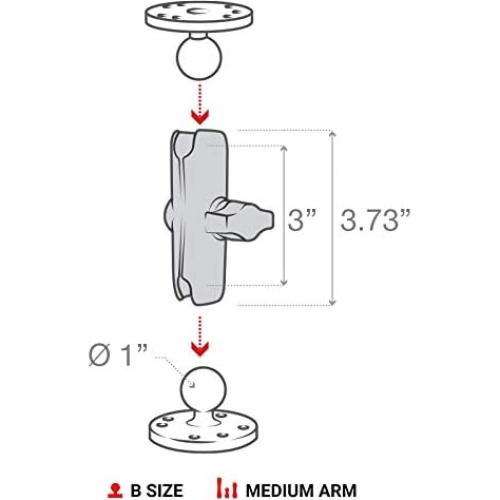 Brazo Doble RAM MOUNTS RAM-B-201U Ajustable 9.47 cm