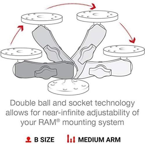 Brazo Doble RAM MOUNTS RAM-B-201U Ajustable 9.47 cm