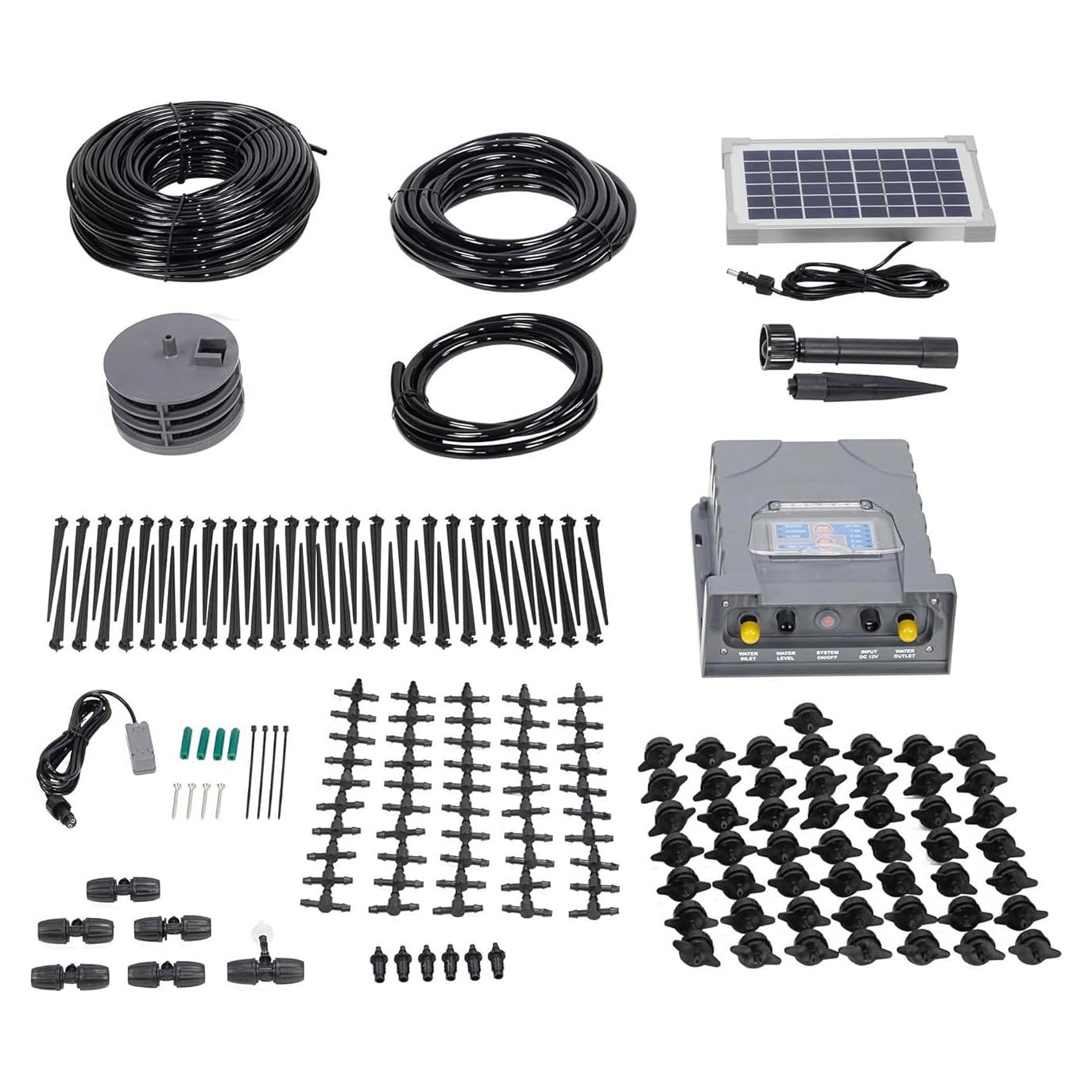 Sistema de riego solar AEO 50 goteros 47 m para jardín