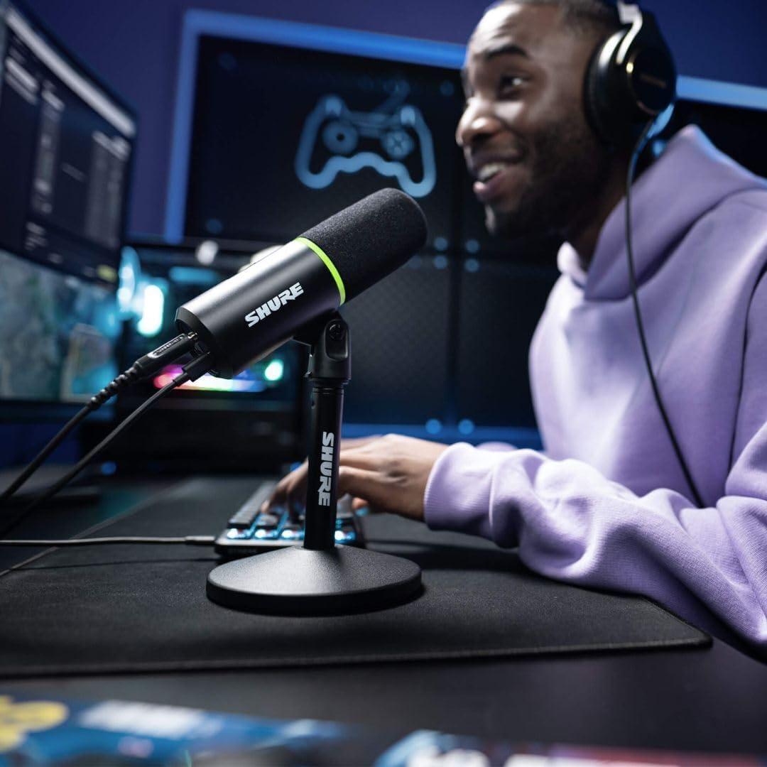 Micrófono Gaming Shure MV6 USB Dinámico con Soporte