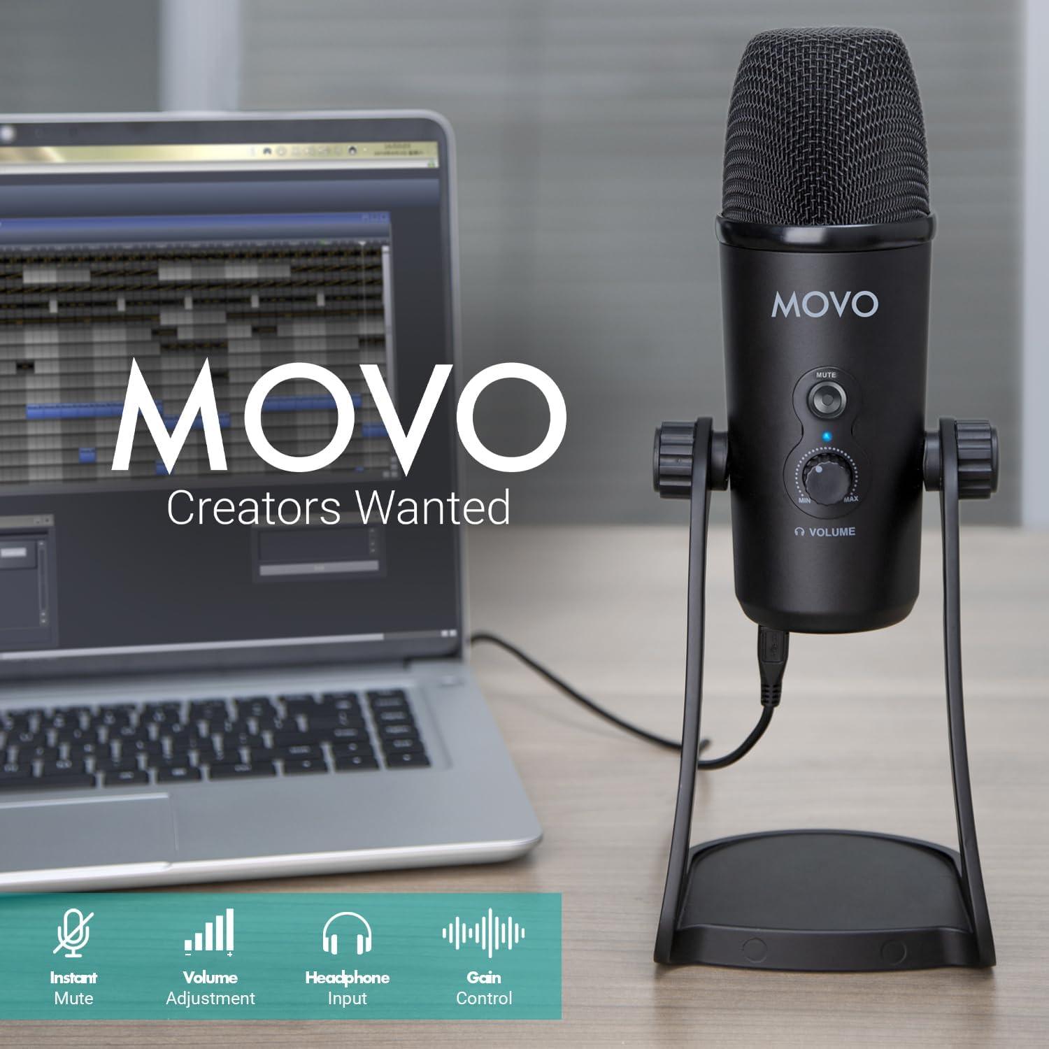 Micrófono USB Movo UM700 para Juegos y Podcasting - 48kHz