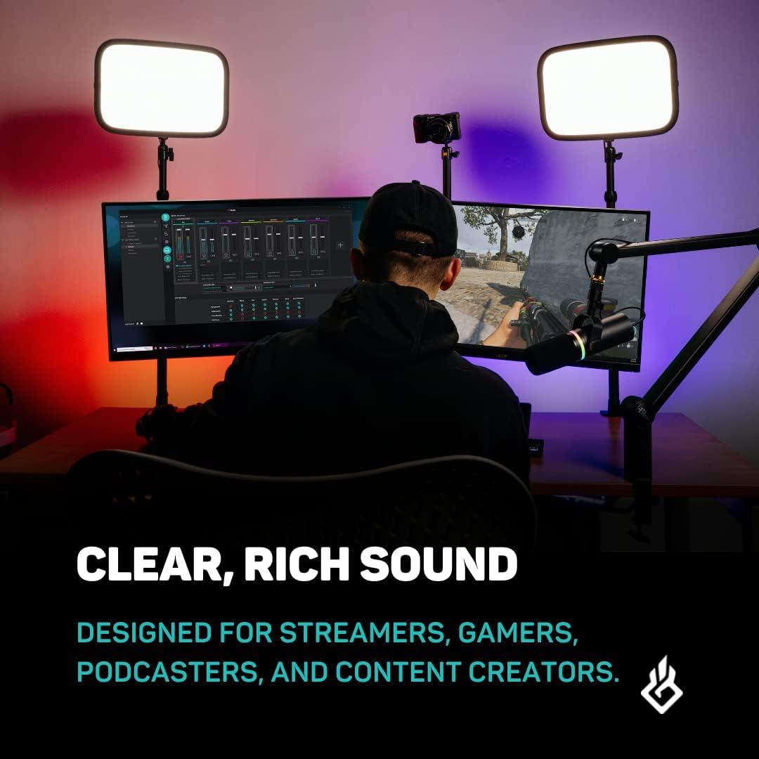 Micrófono Dinámico USB BEACN Dark para PC - Streaming y Podcast