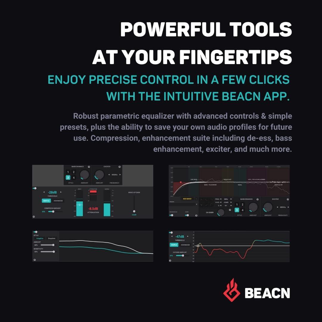 Micrófono Dinámico USB BEACN Dark para PC - Streaming y Podcast