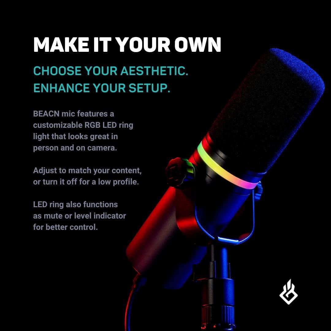 Micrófono Dinámico USB BEACN Dark para PC - Streaming y Podcast