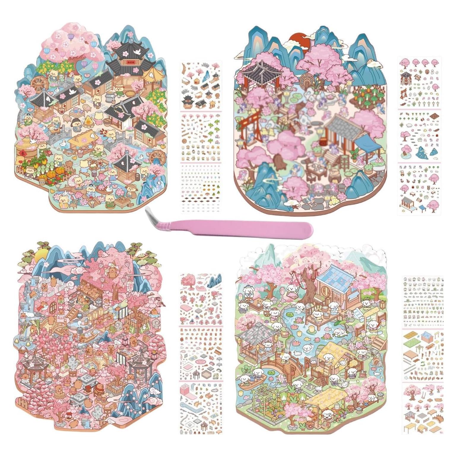 Pegatinas 3D DIY de Casa Affoto - 4 Conjuntos Creativos