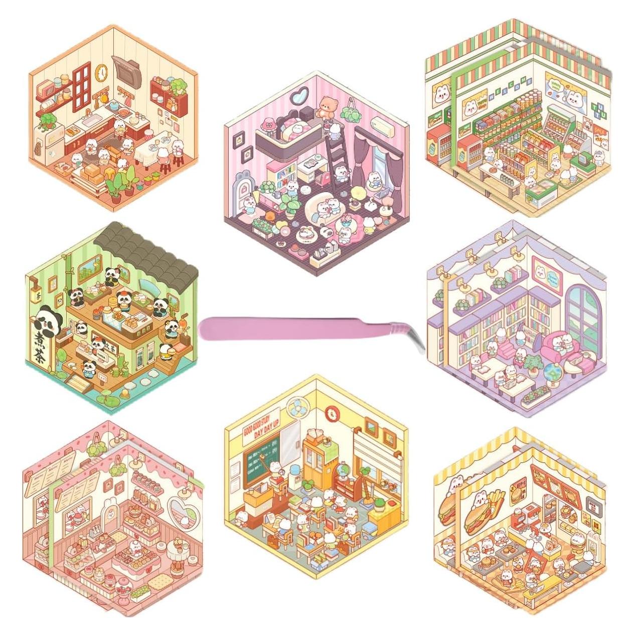 Pegatinas 3D DIY Affoto - 8 Conjuntos para Manualidades