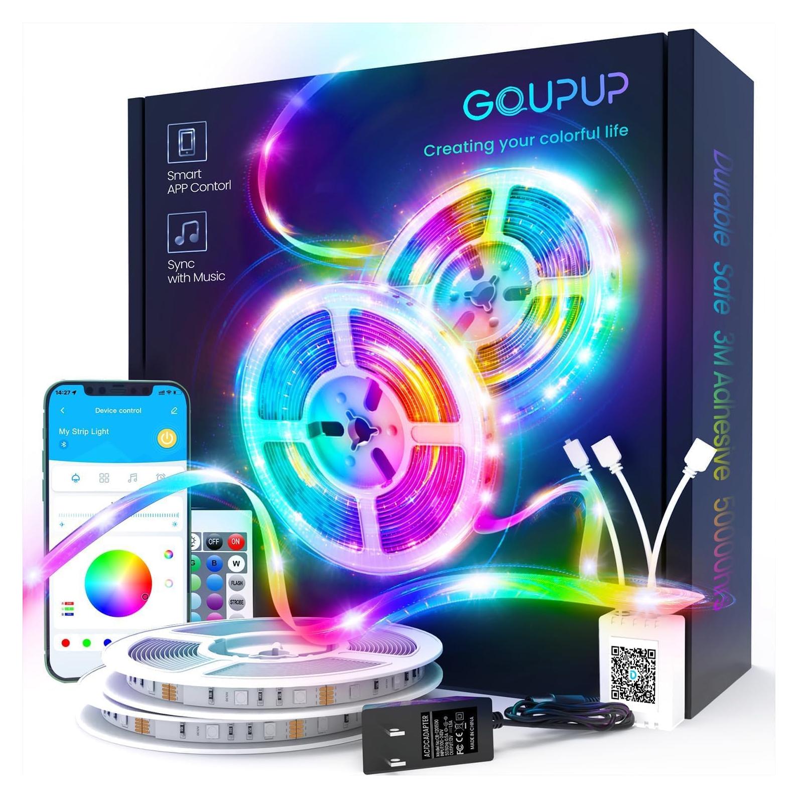 Tira de Luces LED GUPUP 30.48m RGB Control APP Bluetooth