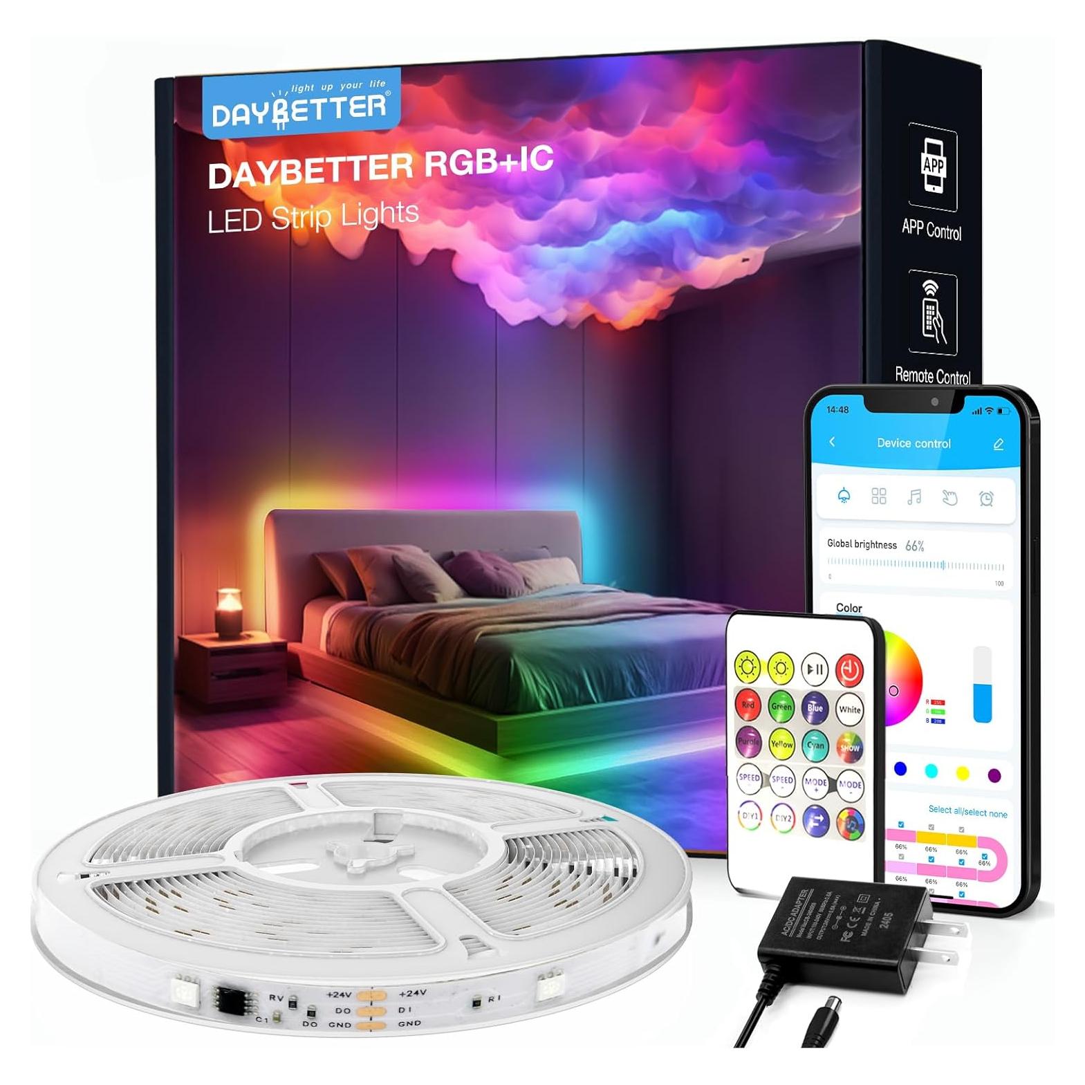 Luces LED de tira inteligente DAYBETTER 5m BGRIC control app